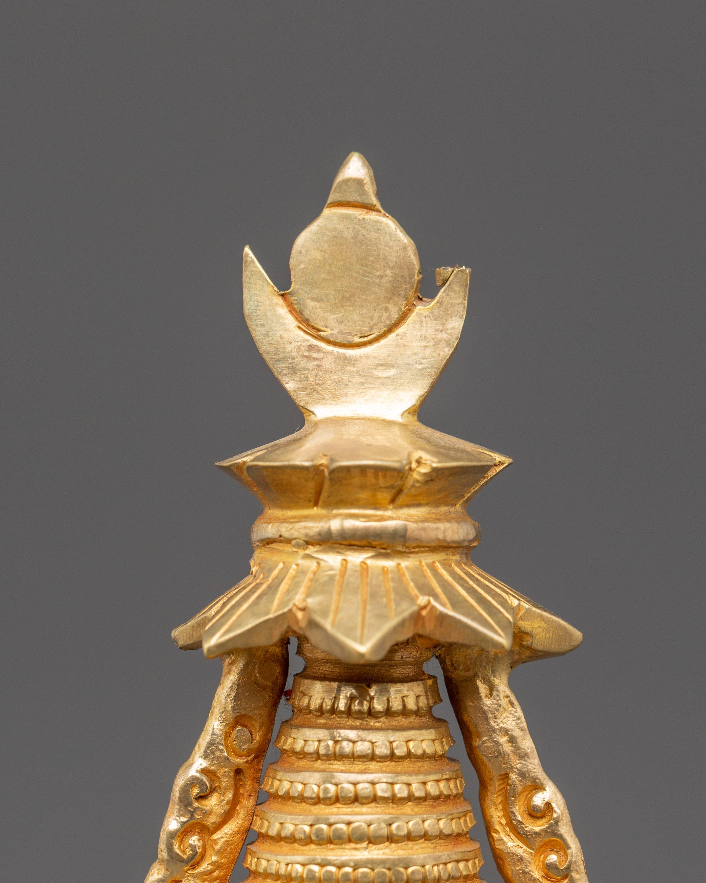 Spiritual Altar Stupa Decor | Gold Plated Tibetan Meditation Statue