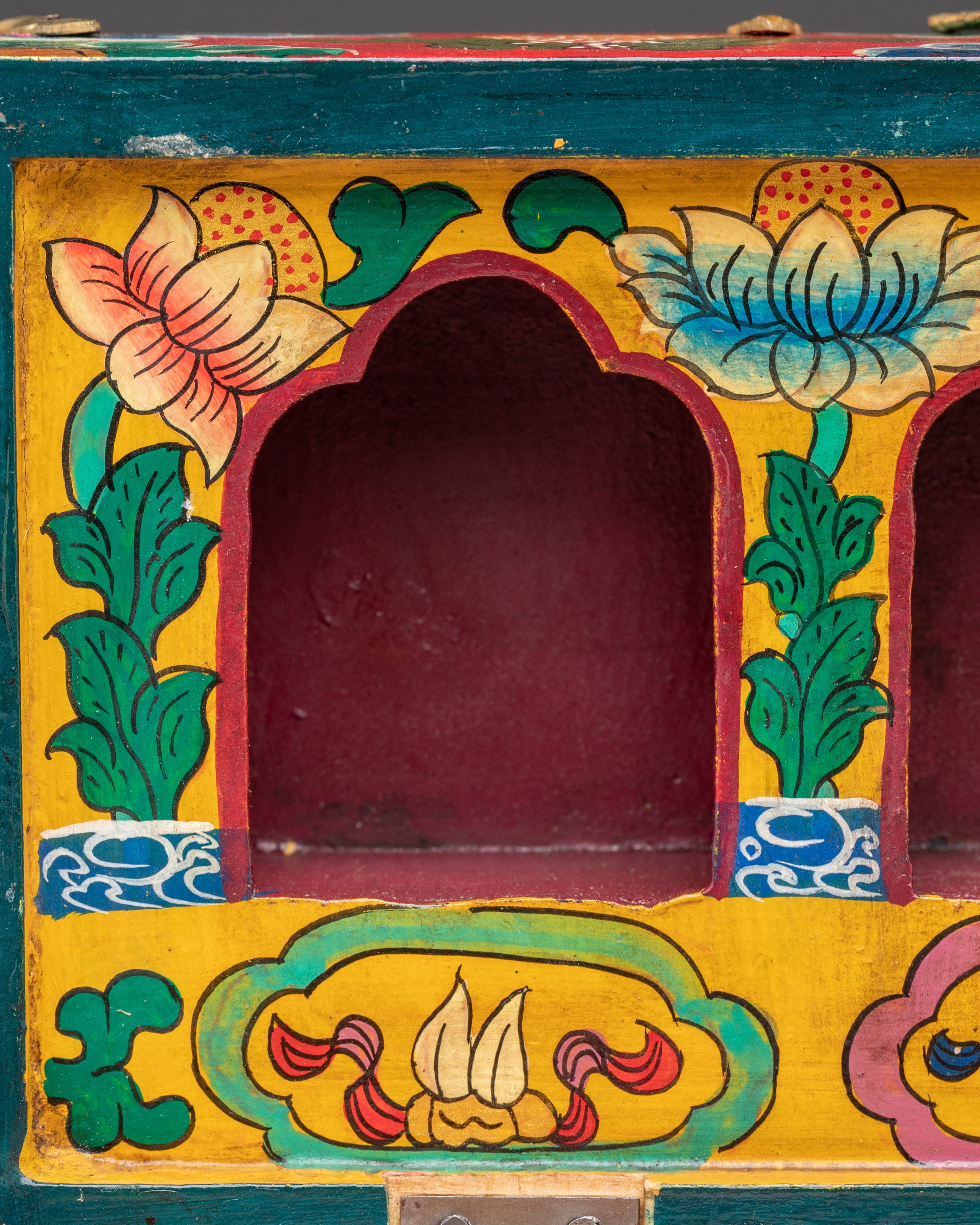 Handmade Traditional Himalayan Altar Box | Tibetan Ritual Shrine