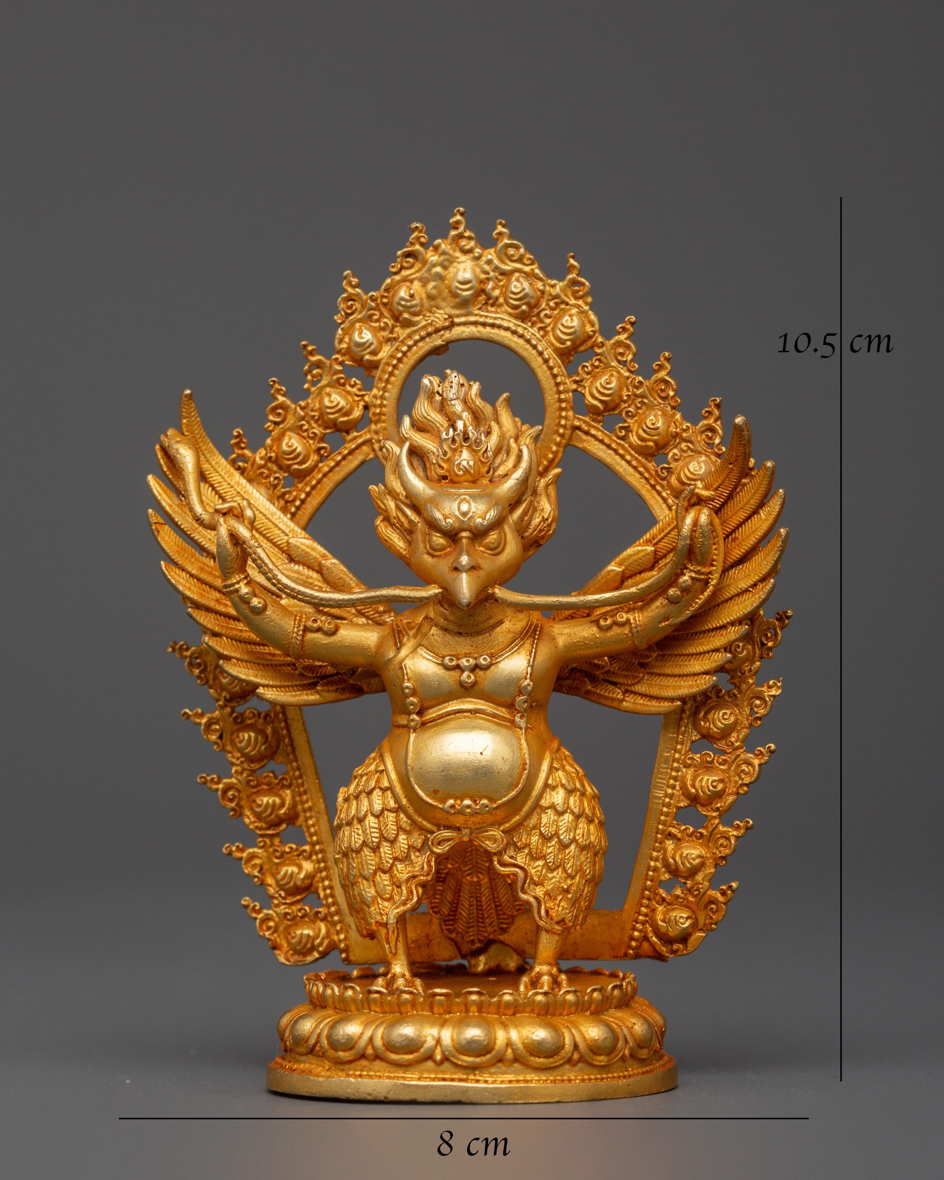 Fierce Garuda Gold-Plated Copper Sculpture | Altar, Protection & Spiritual Home Decor