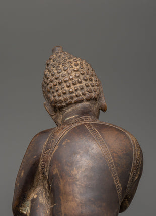 Buddha Bronze Iron Statue | Handcrafted Sitting Buddha Artwork