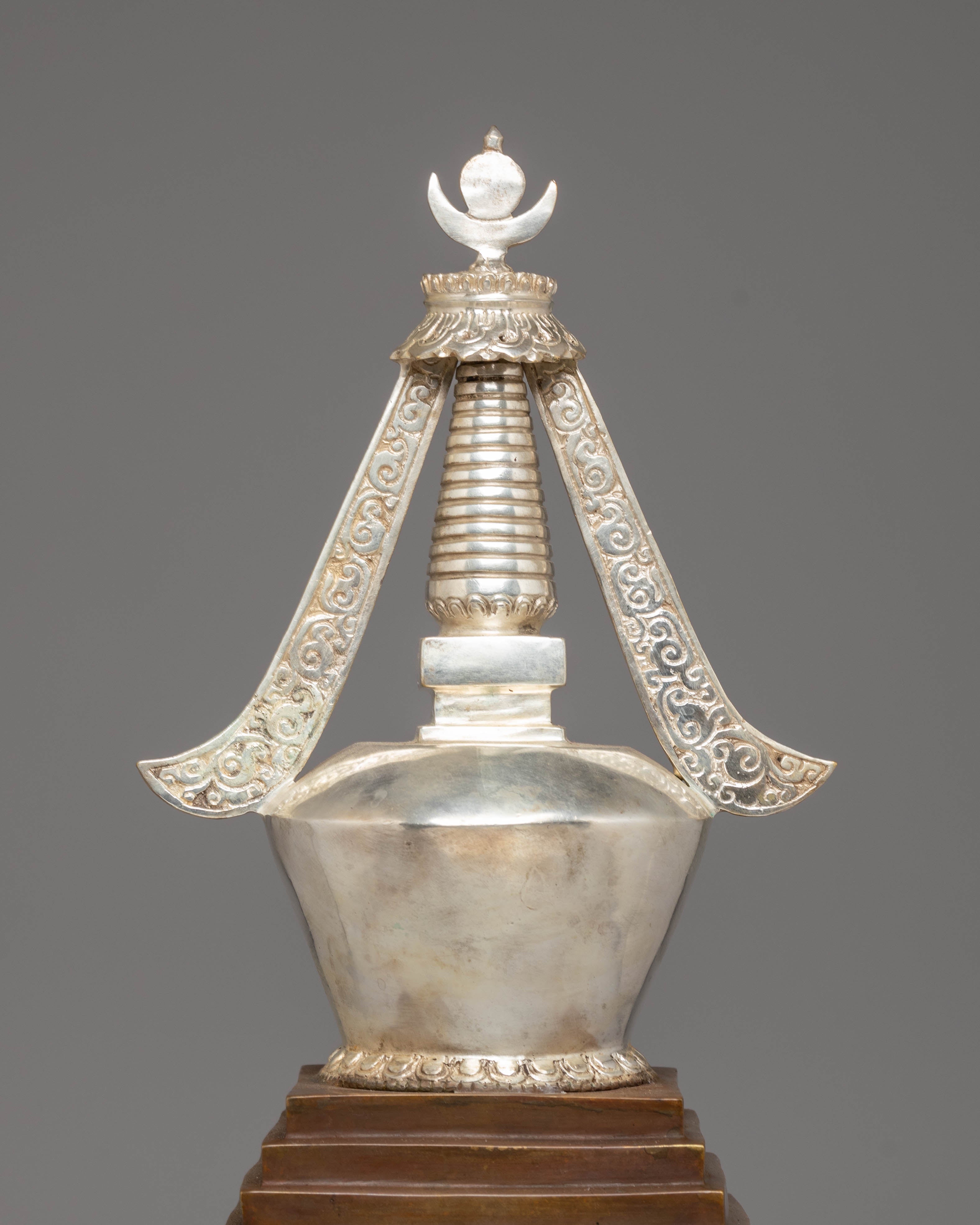 Handmade Buddhist Enlightenment Symbol Stupa | Tibetan Stupa Art