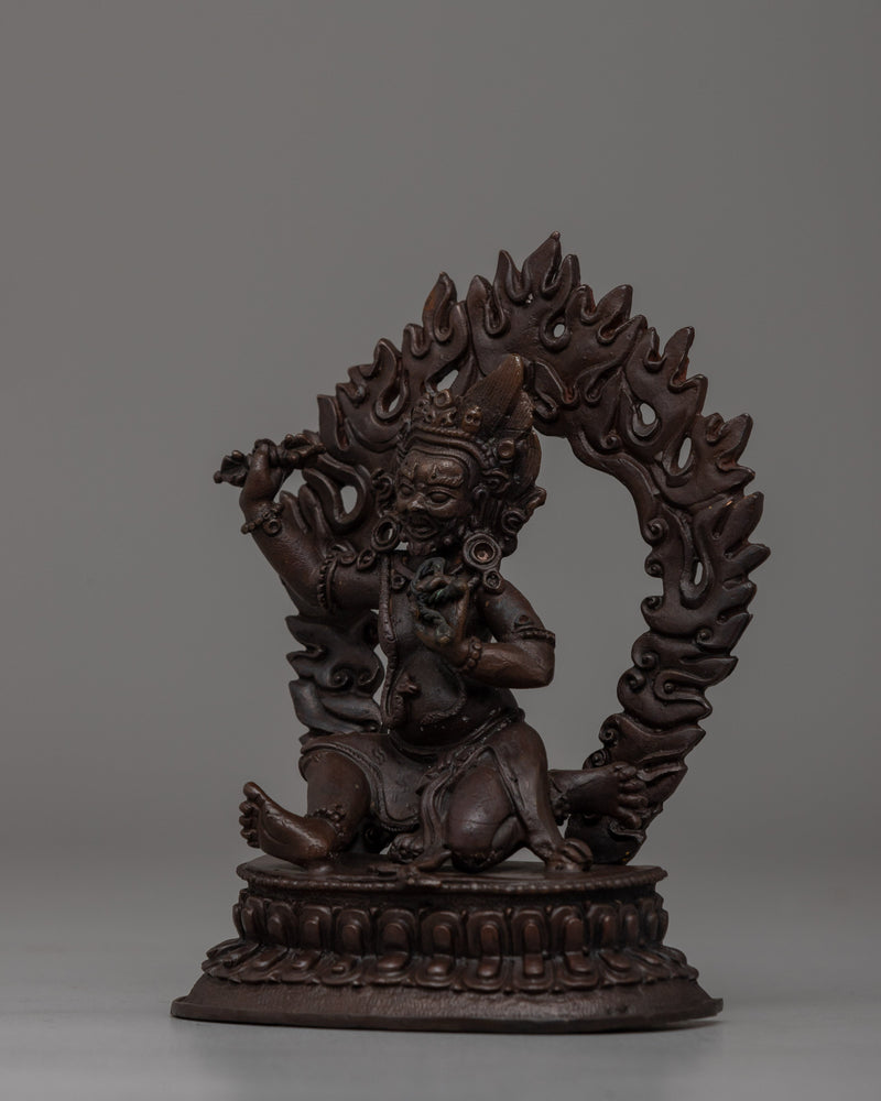 Handcrafted Oxidized Copper Vajrapani Statue | Spiritual Altar Decor