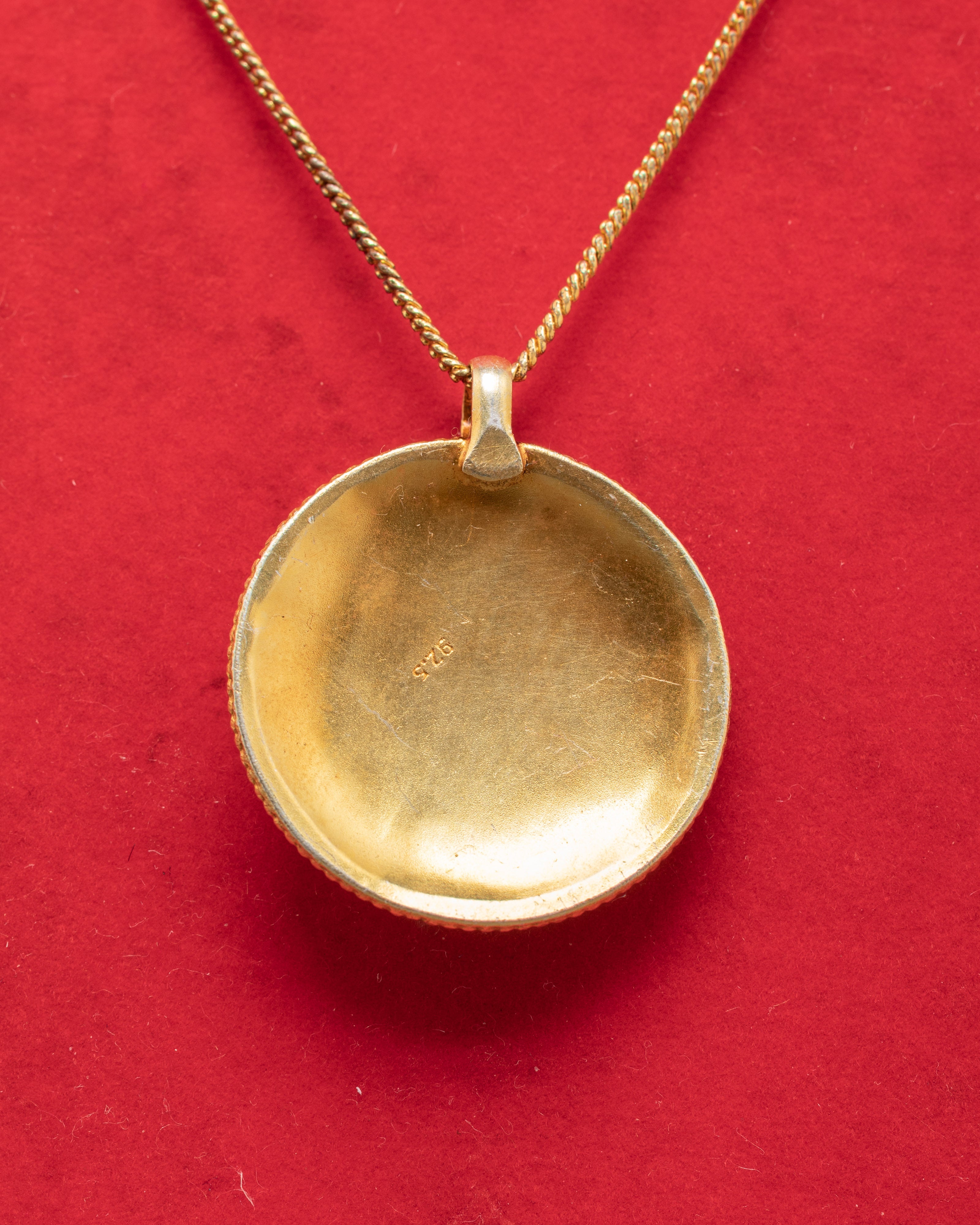 Silver and Gold-Plated Gemstone Pendant | Coral, Ruby & Turquoise Jewelry