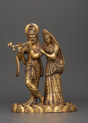 Brass Radha Krishna Statue