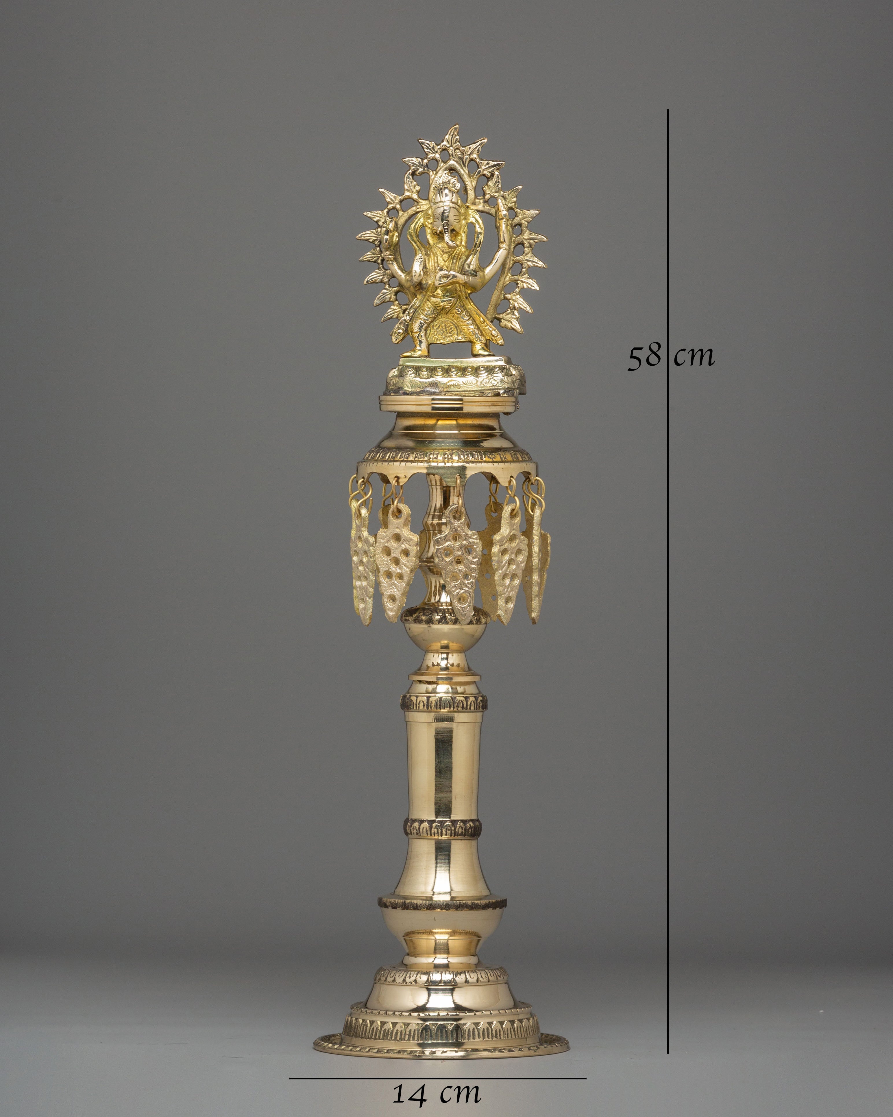 Brass Oil Lamp Set for Puja | Handcrafted Hindu Ritual Lamp Pair