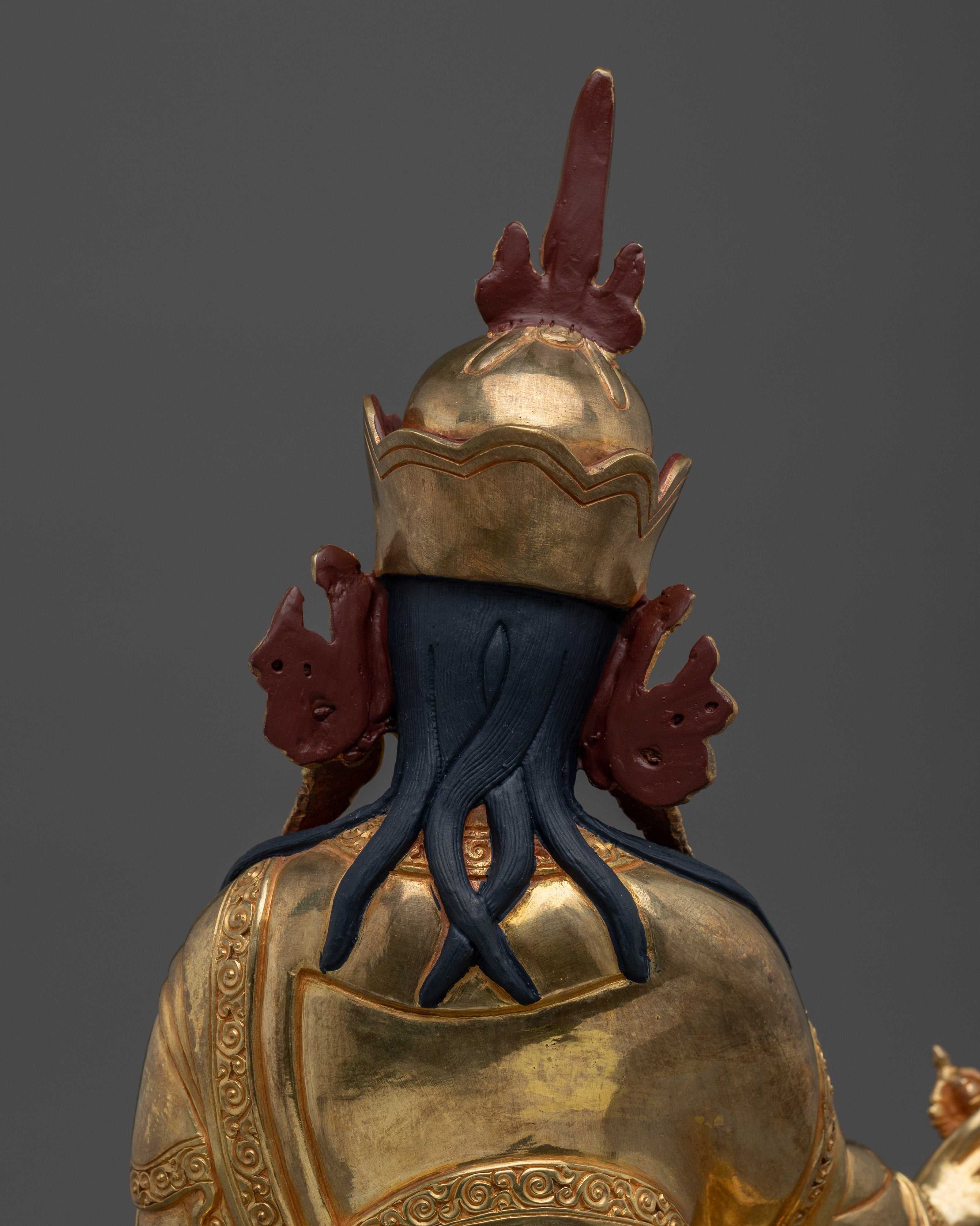 Guru Rinpoche Padmasambhava Copper Statue | 24K Gold Gilded Buddhist Sculpture