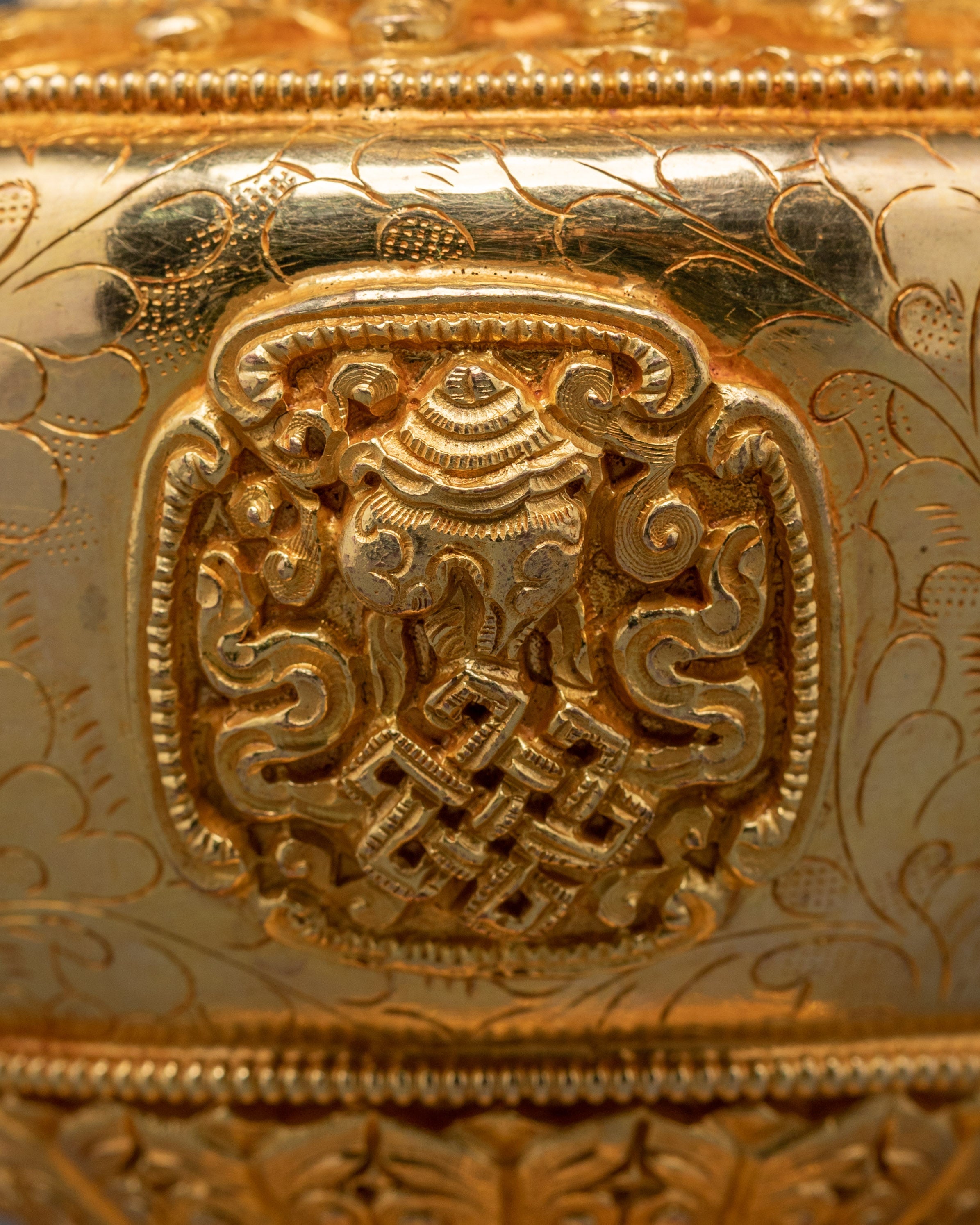Handcrafted Copper Vase | Tibetan Vase with Coral & Turquoise for Altar