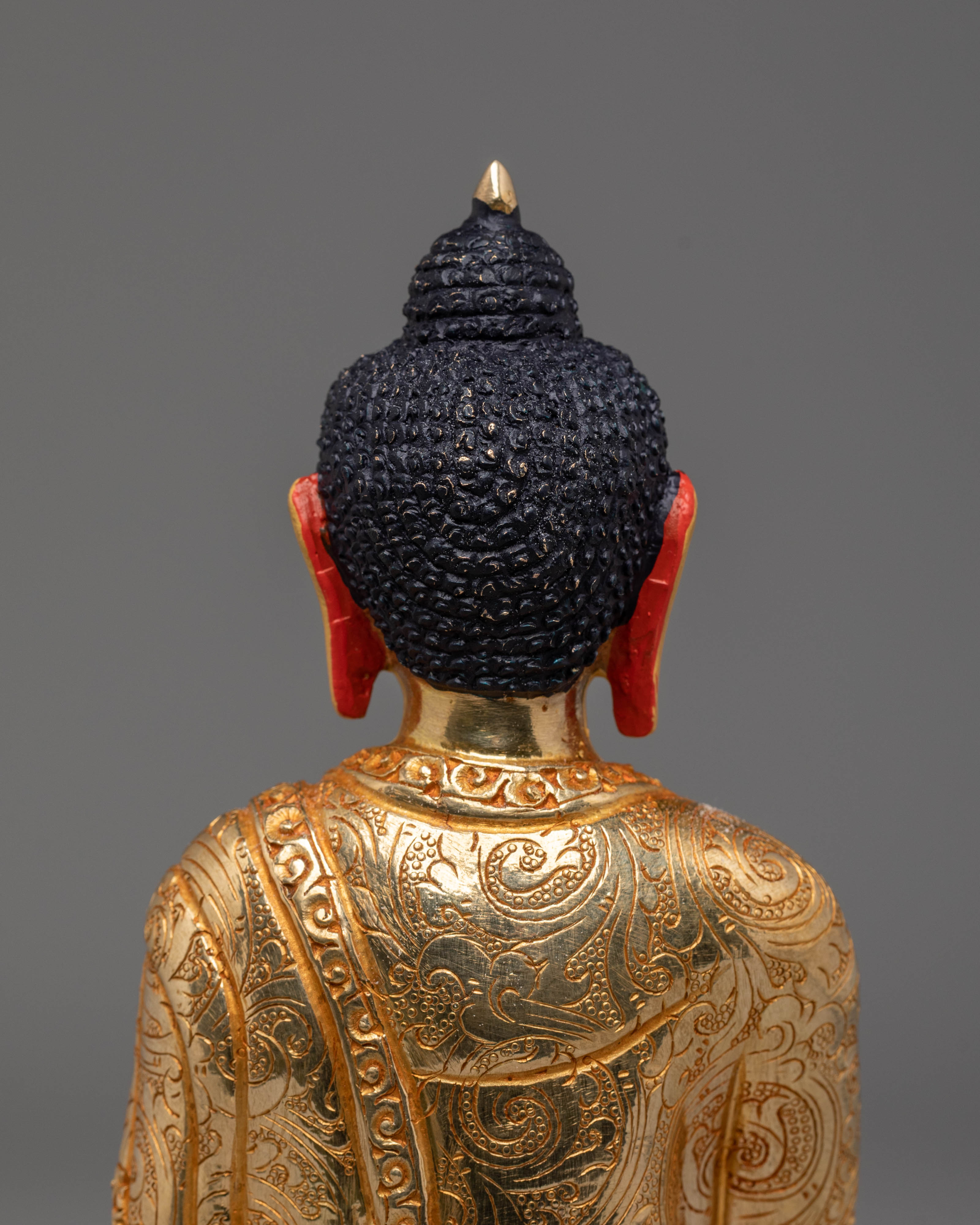 Shakyamuni Buddha Handmade Sacred Statue | Gold Plated Copper Figurine