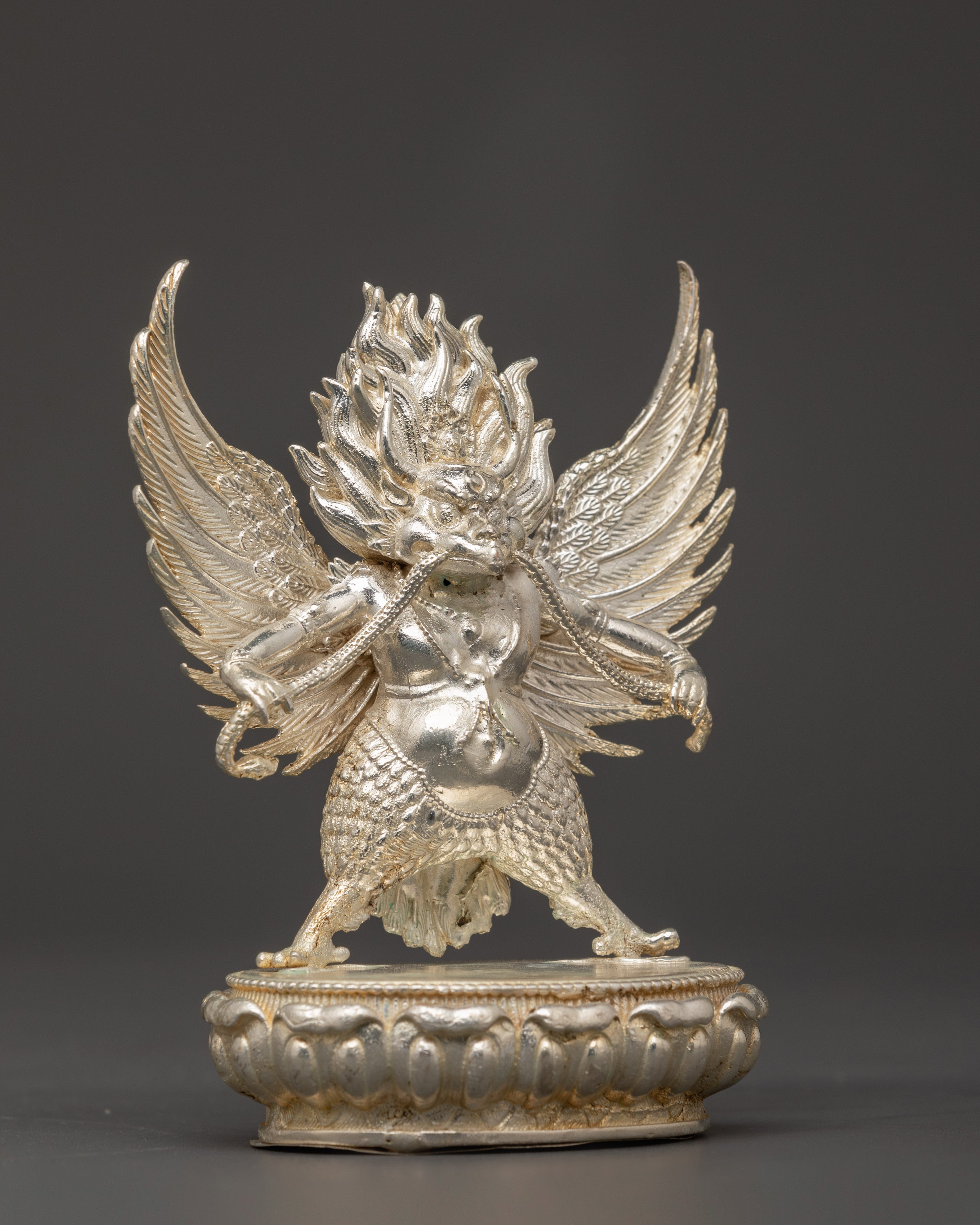 Divine Garuda Statue | Handcrafted Copper with Silver Plating