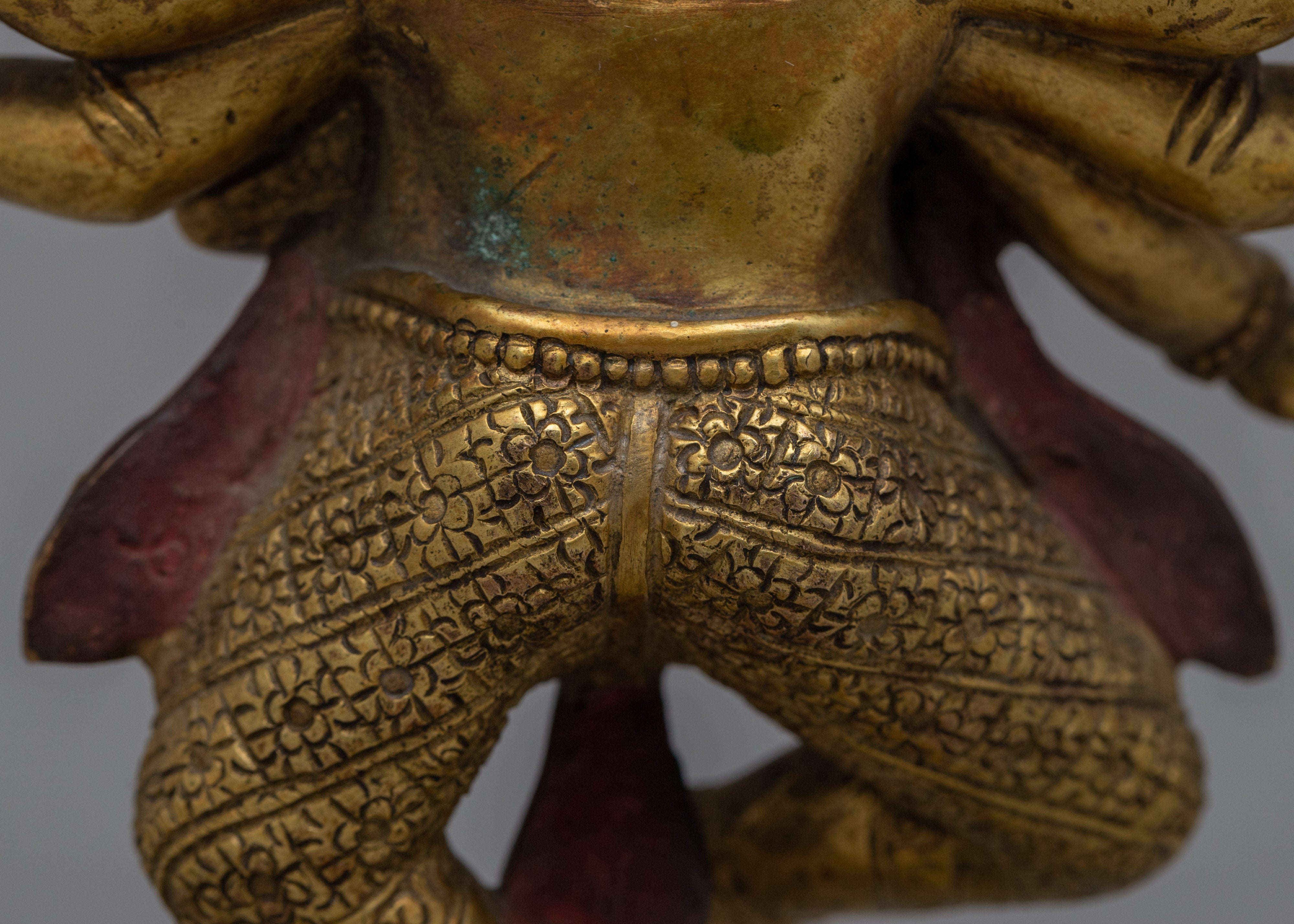 Antique Multi-Armed Ganesha Copper Statue | Spiritual Décor and Meditation