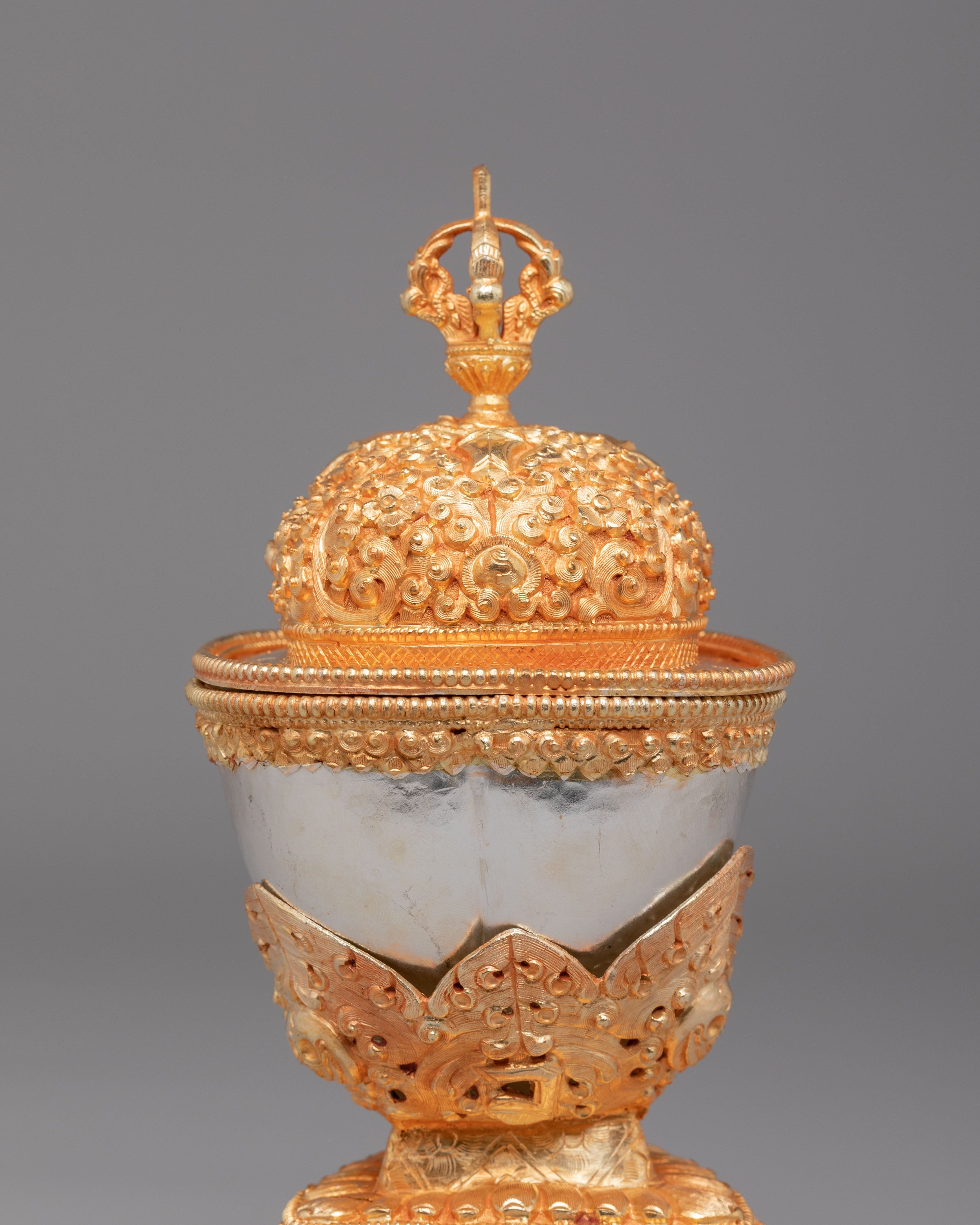 Handcrafted Kapala Ritual Cup | Tibetan Buddhist Offering Vessel