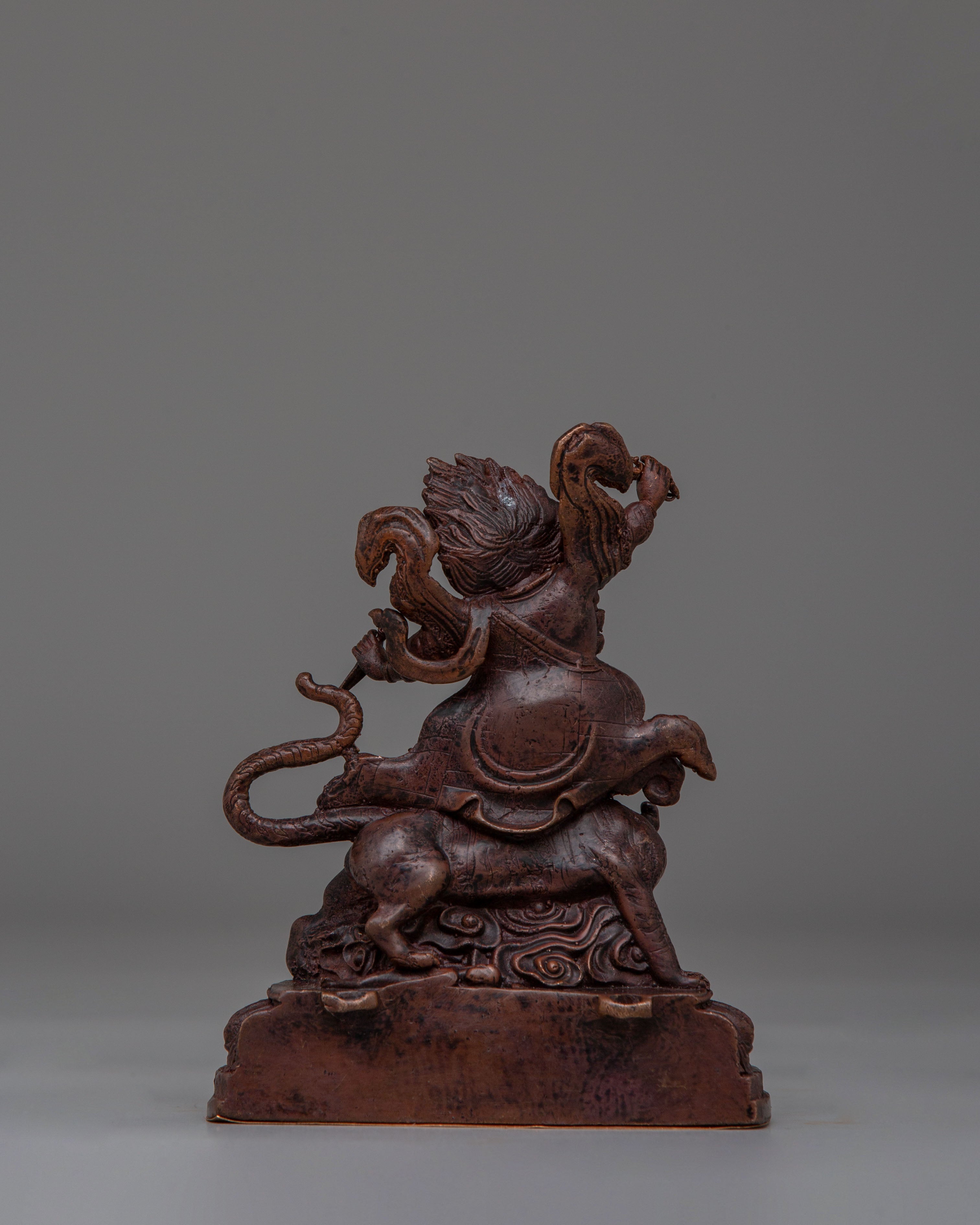 Sacred Dorje Drollo Statue | Oxidized Copper Tibetan Protector Deity Sculpture