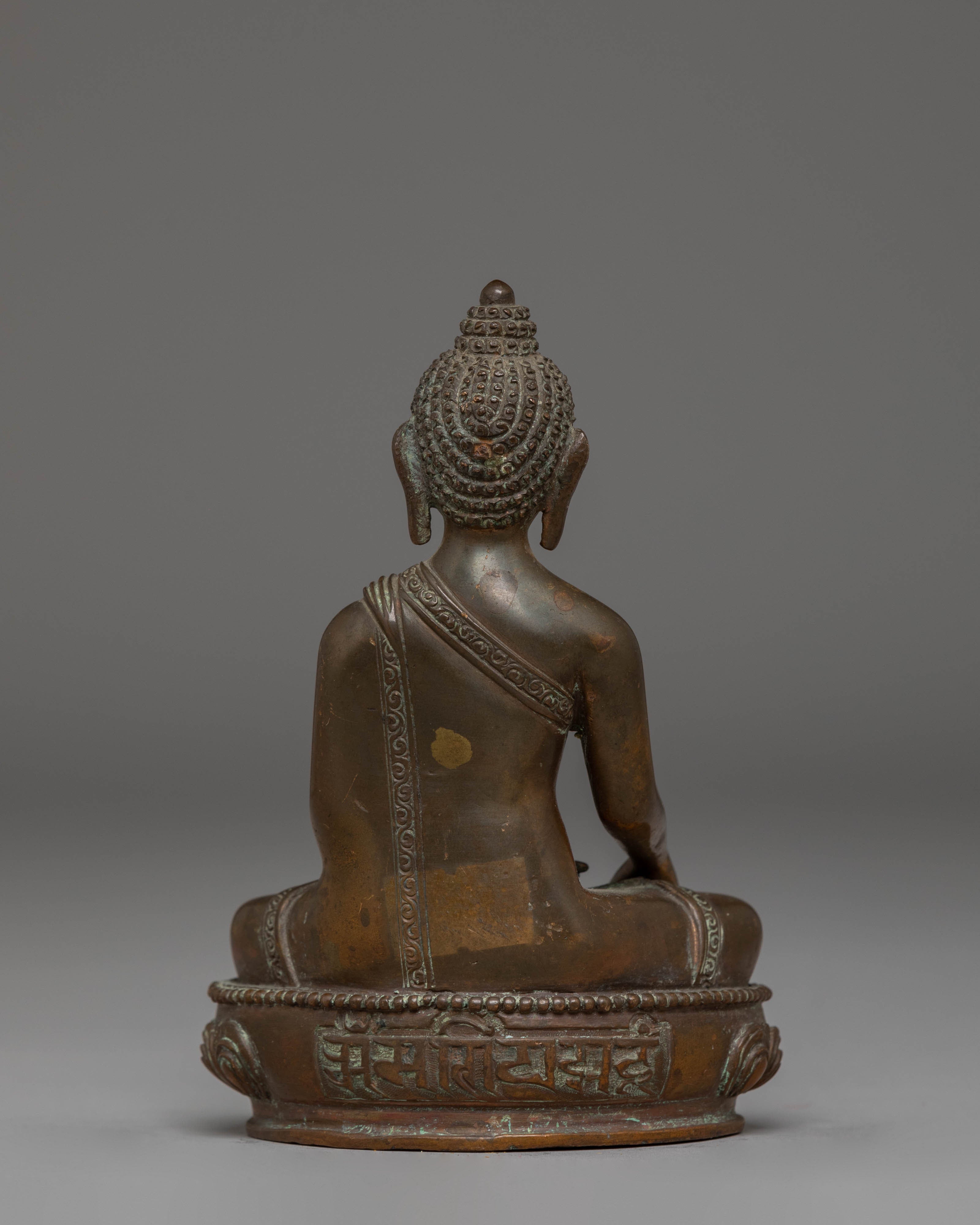 Oxidized Copper Statue of Shakyamuni Buddha | Symbol of Enlightenment