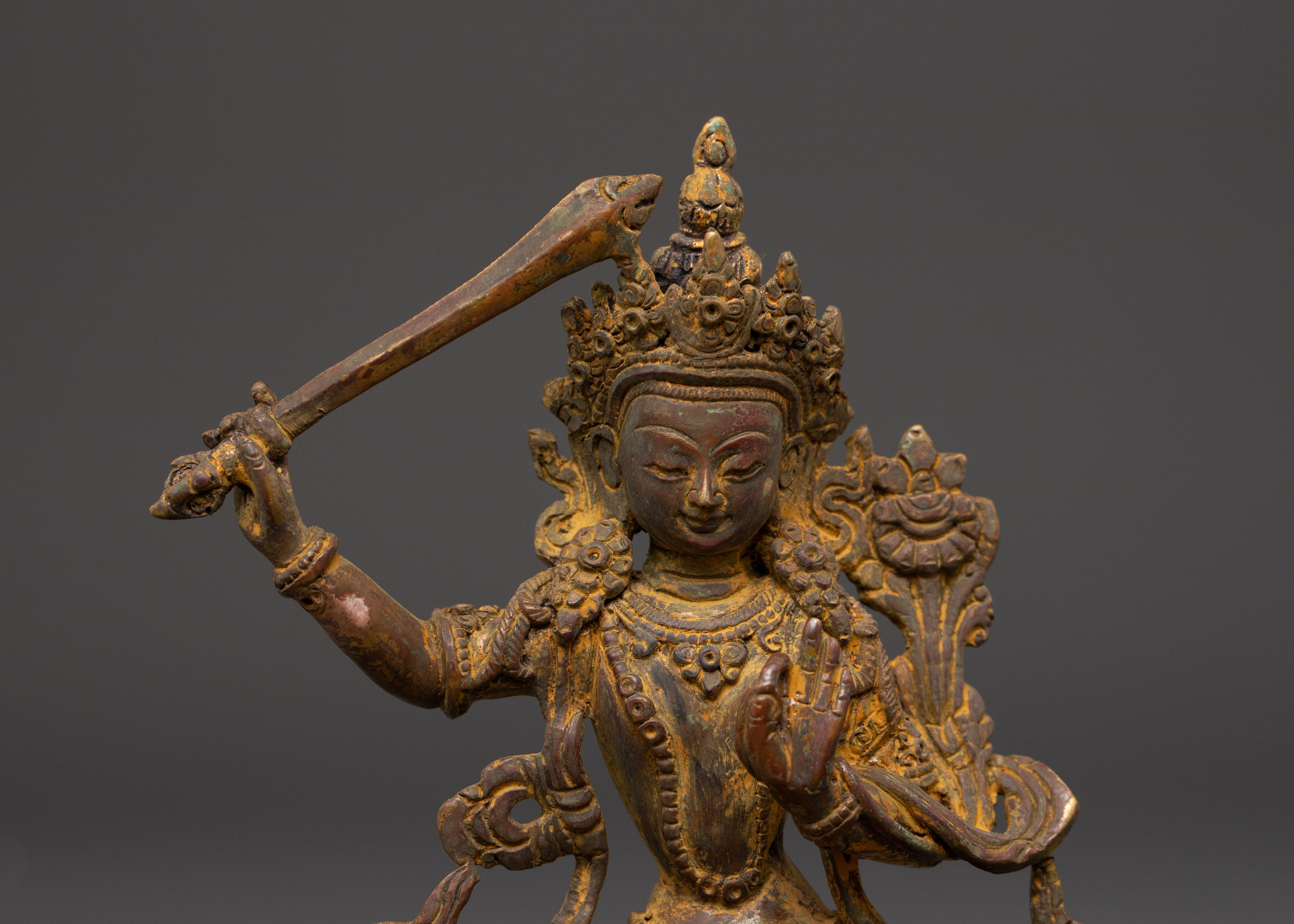 Manjushri, The Bodhisattva of Wisdom | Deity Wielding a Flaming Sword