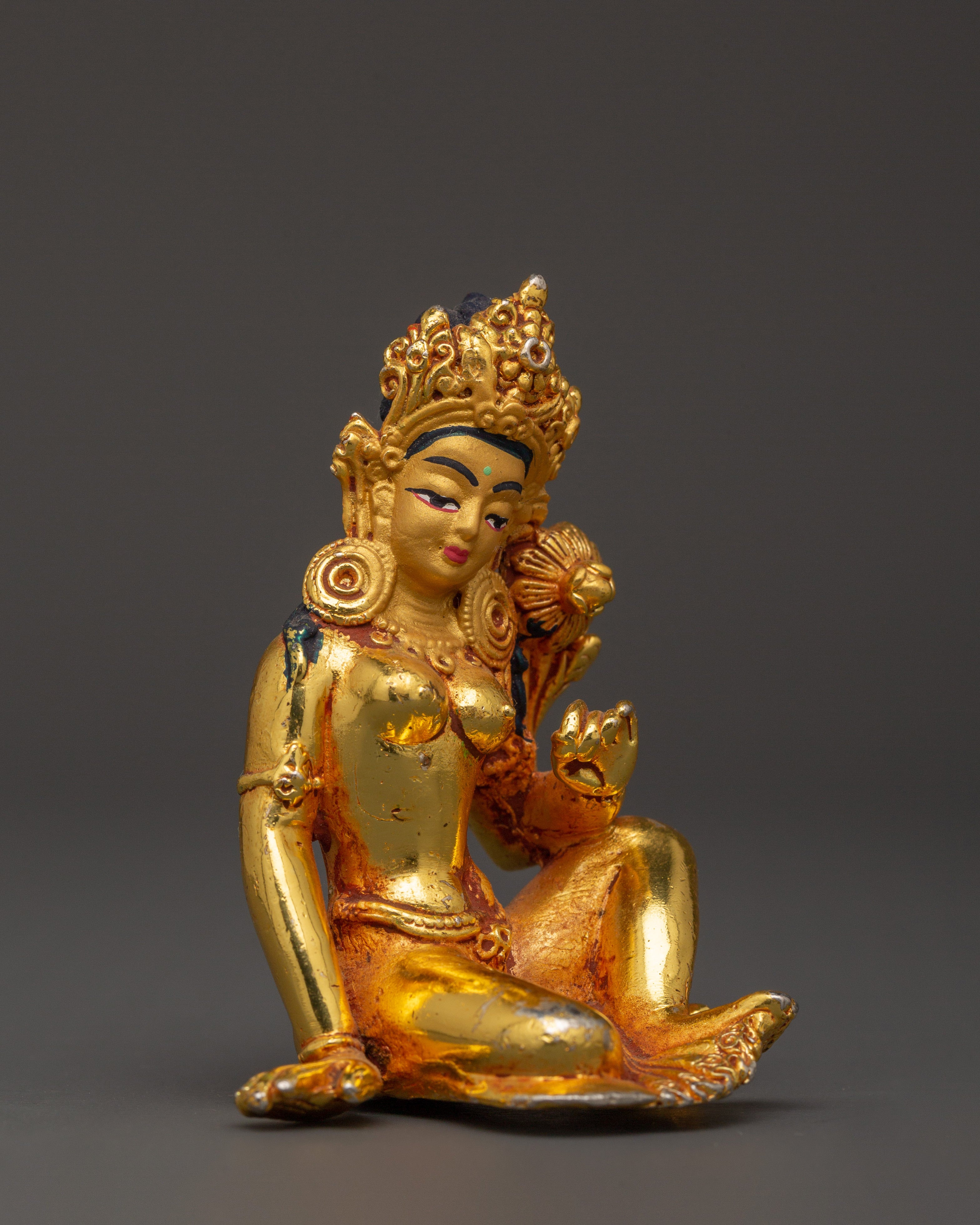 Gold Plated Parvati Statue | Goddess for Altar