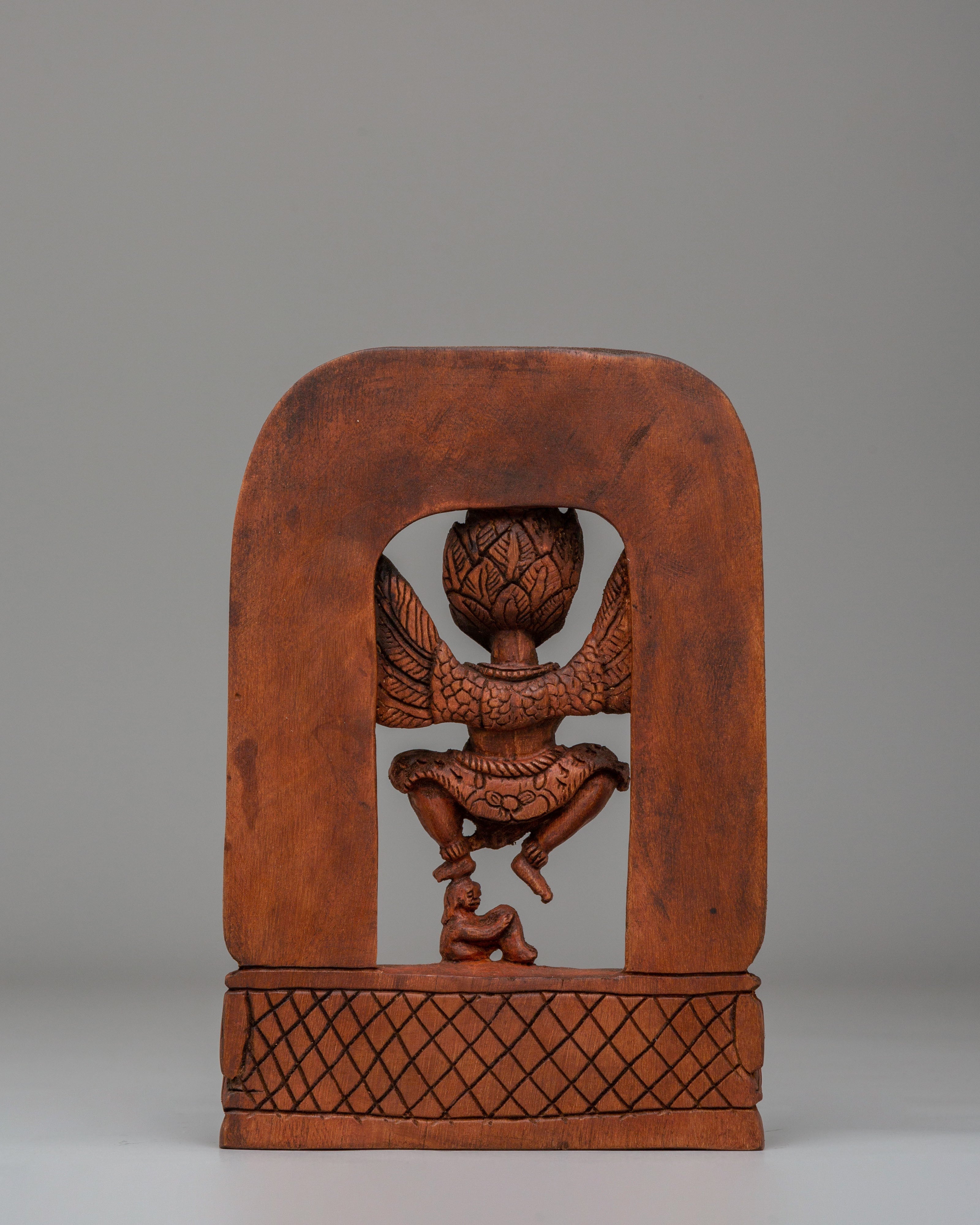 Handcrafted Buddhist Garuda Statue | Sacred Protector Deity Figurine for Altar Decor