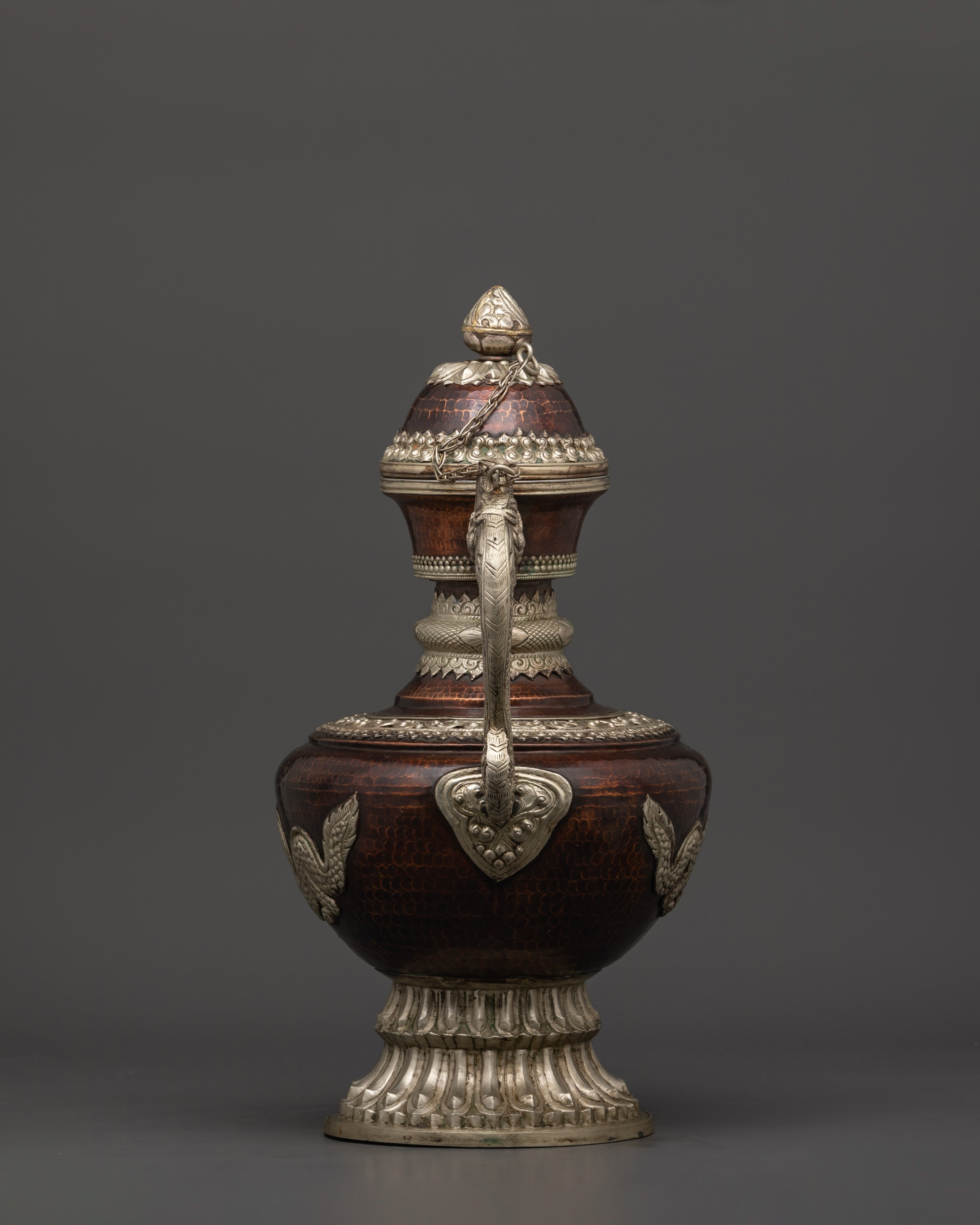 Traditional Himalayan Copper Tea Pot | Handcrafted Buddhist Altar & Temple Decor