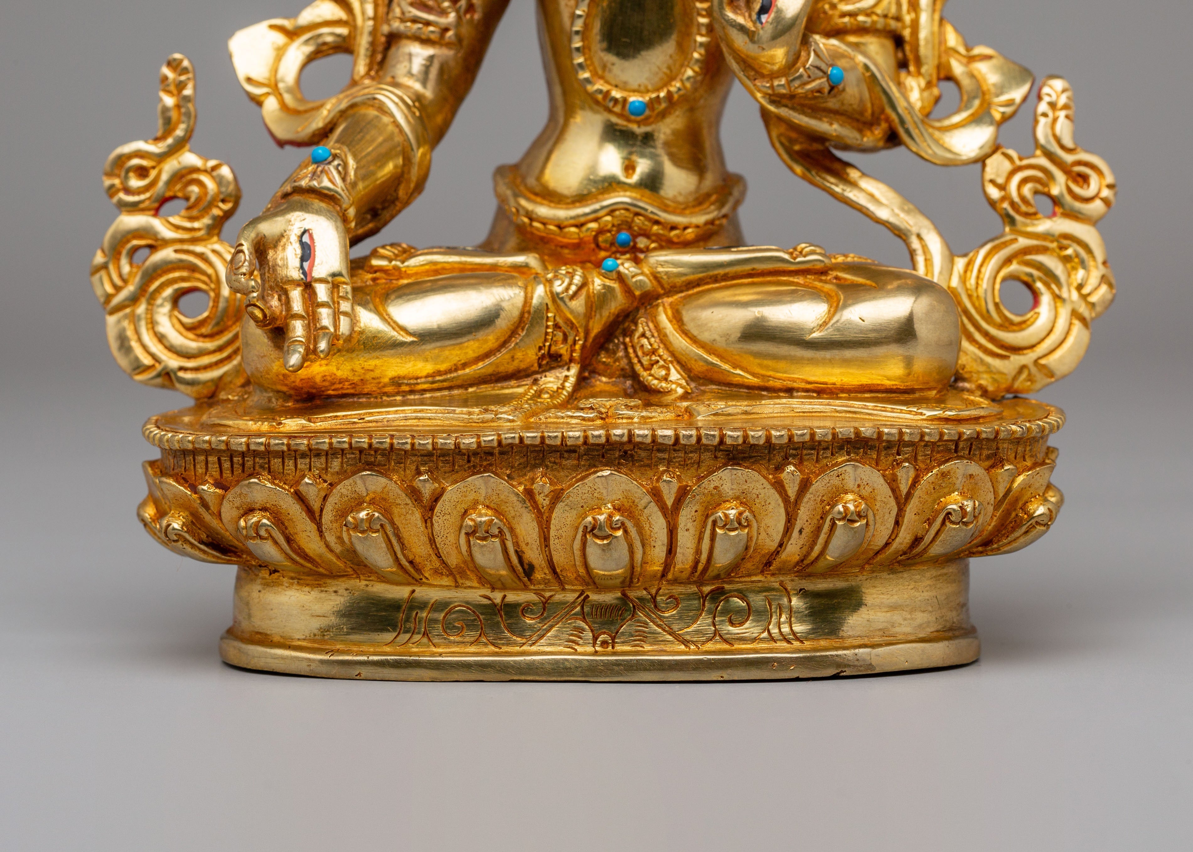 Tibetan Buddhist White Tara Statue |  24K Gold Plated Sita Tara Sculpture