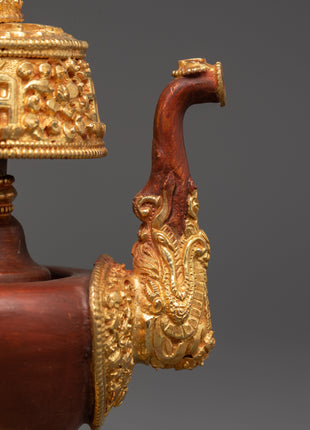 Tibetan Bhumba Ritual Set | Oxidized Copper Water Vase for Offerings