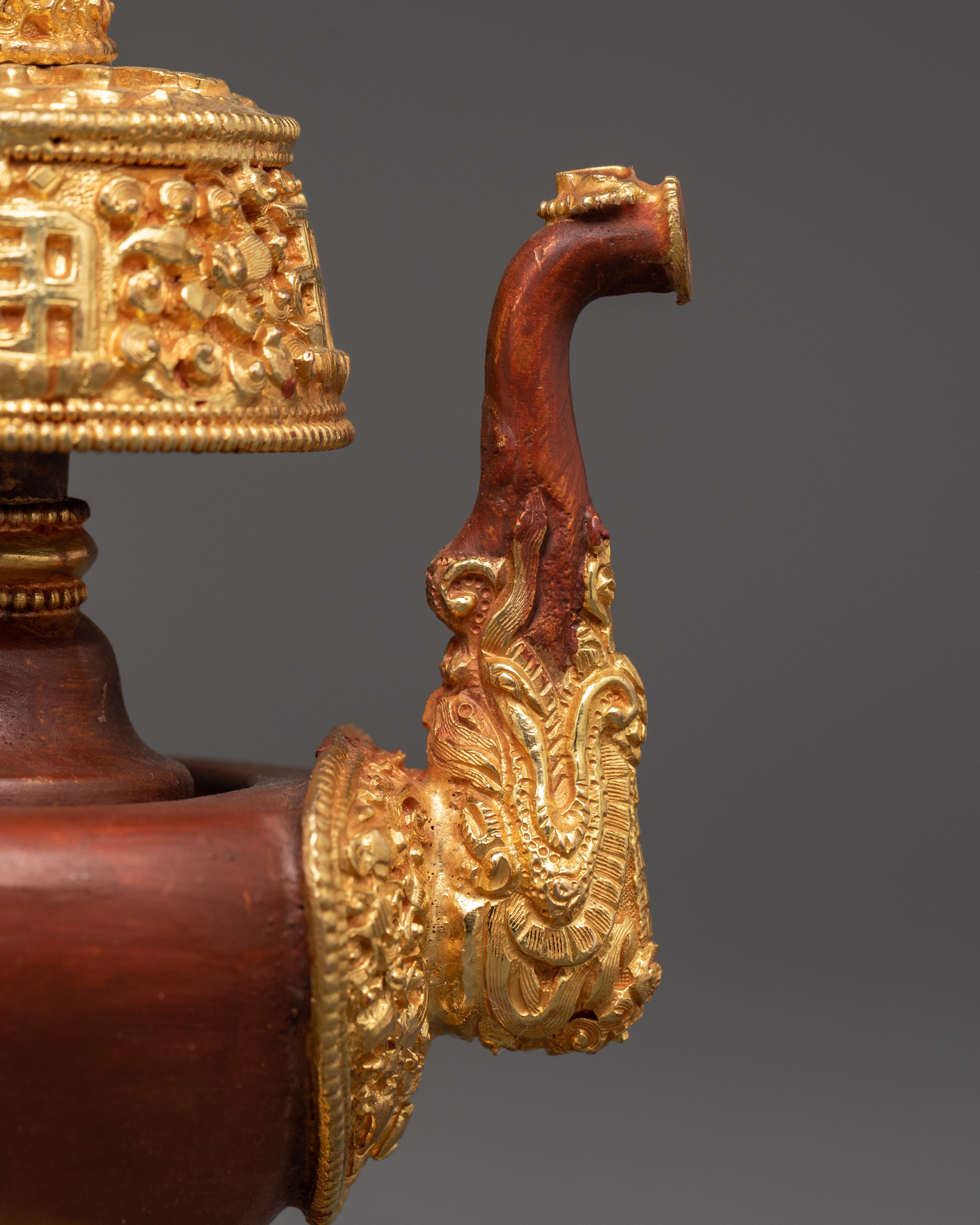 Tibetan Bhumba Ritual Set | Oxidized Copper Water Vase for Offerings
