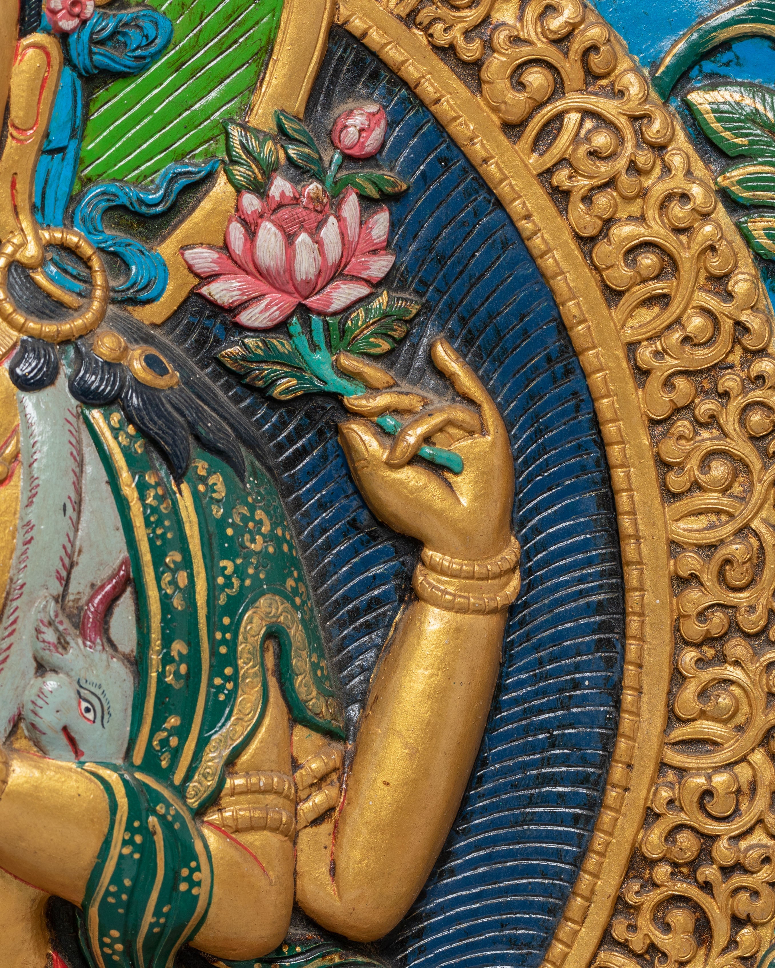 Bodhisattva Chenresig Thangka Wall Hanging | Tibetan Avalokiteshvara Decor