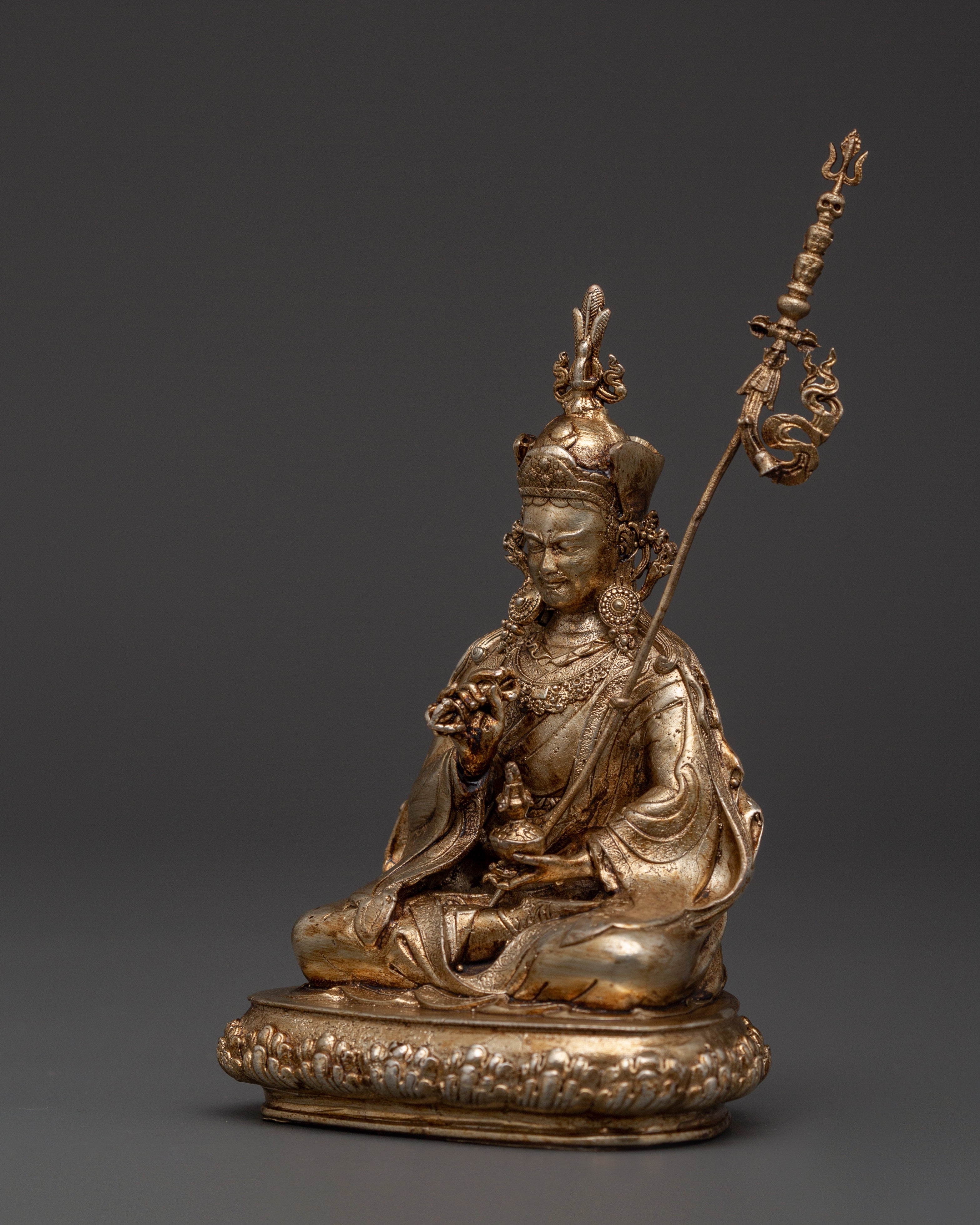 Silver Plated Guru Tsokye Dorje Statue | Spiritual Practice