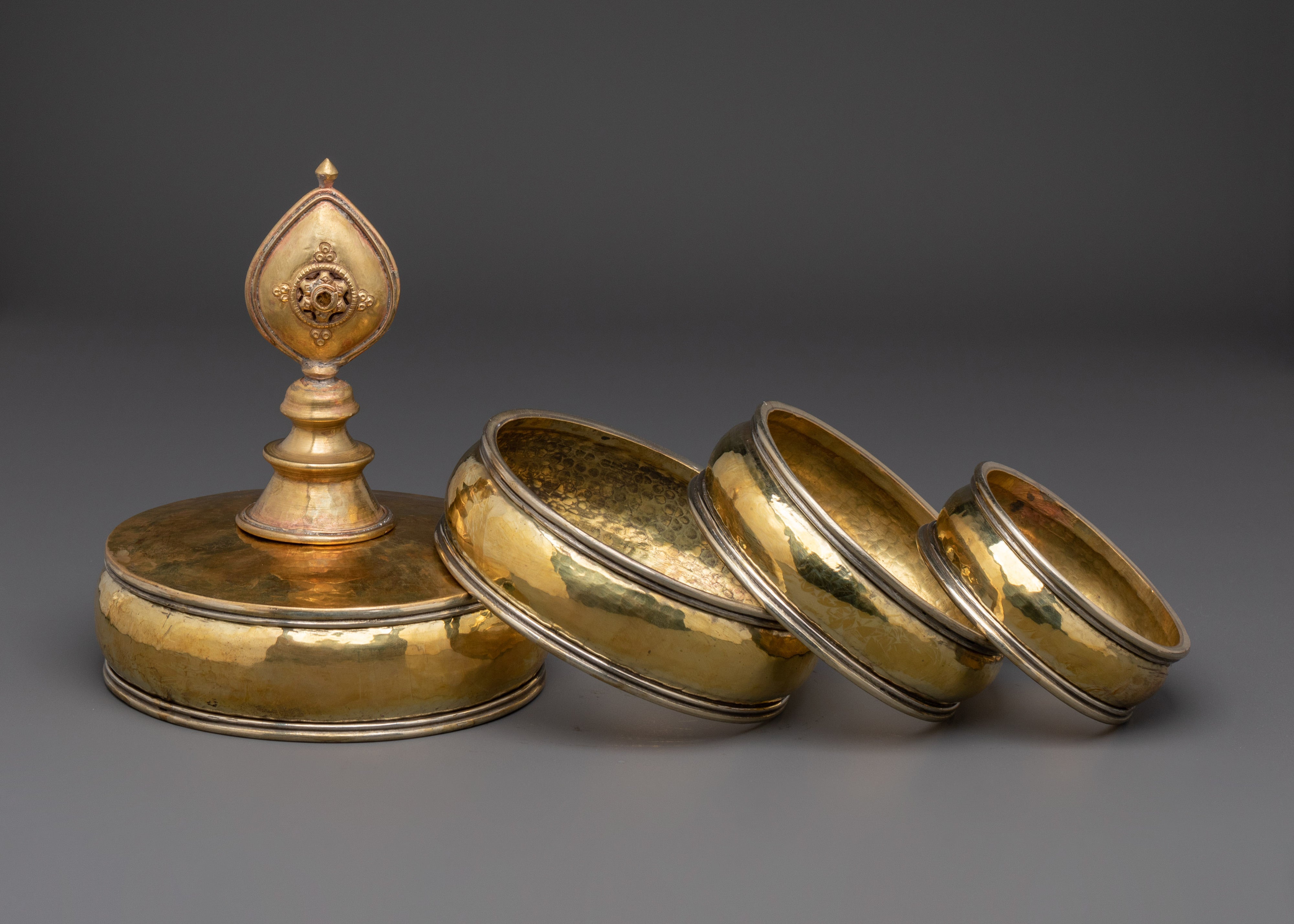 Handcrafted Brass Mandala Offering Set | Buddhist Ritual Decor