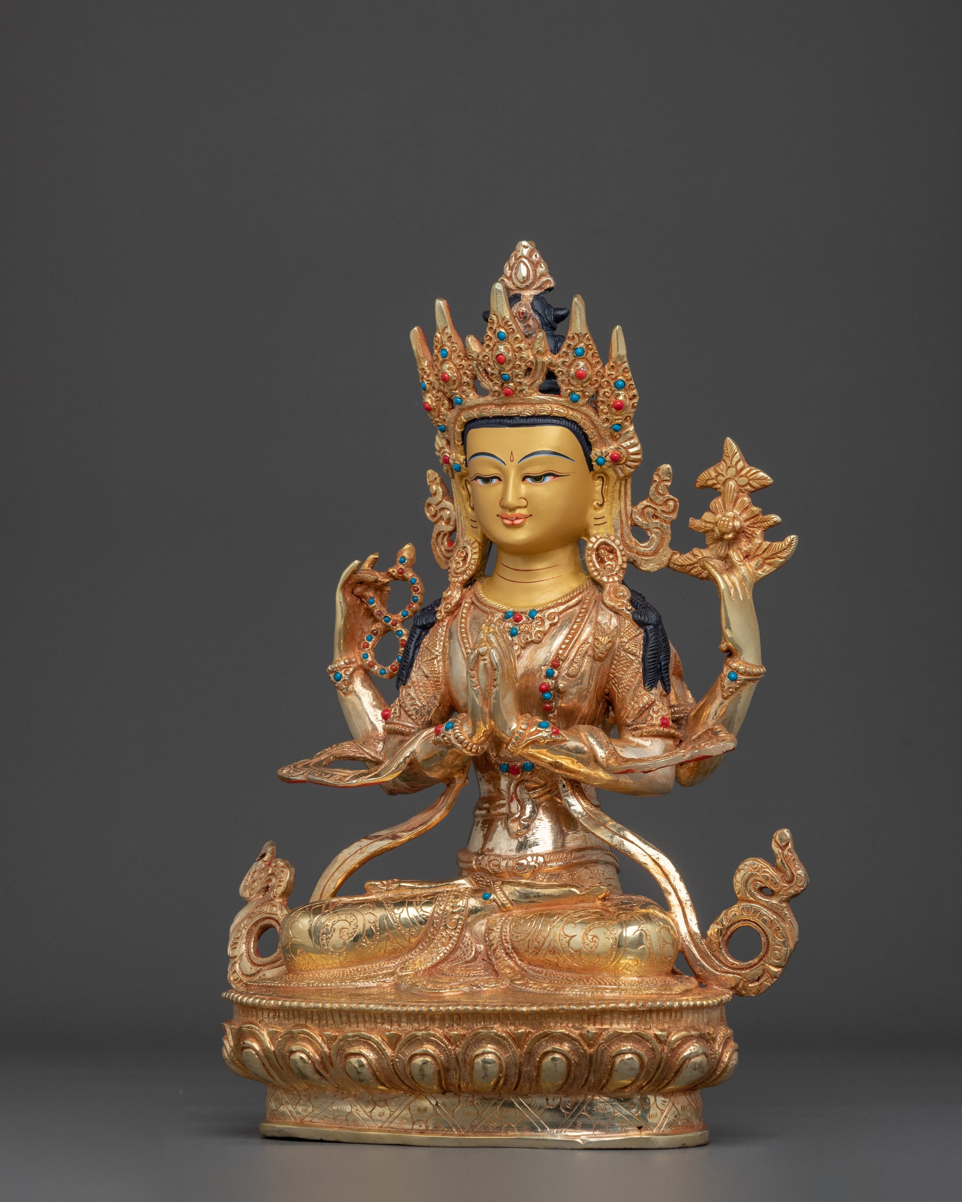 Bodhisattva Of Compassion Chenrezig Sculpture | Buddhist Compassion Deity Sculpture