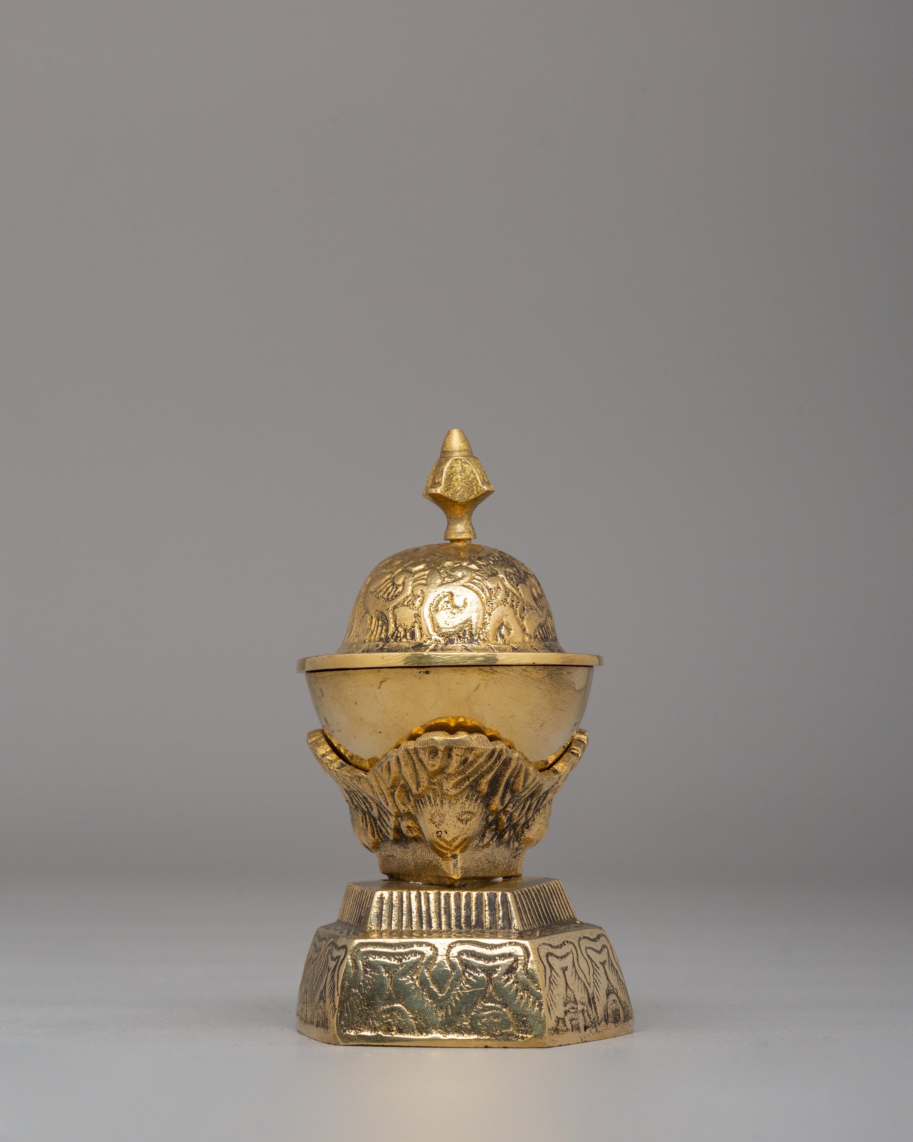 Handcrafted Kapala Set for Buddhist Rituals | Tibetan Brass Skull Cups