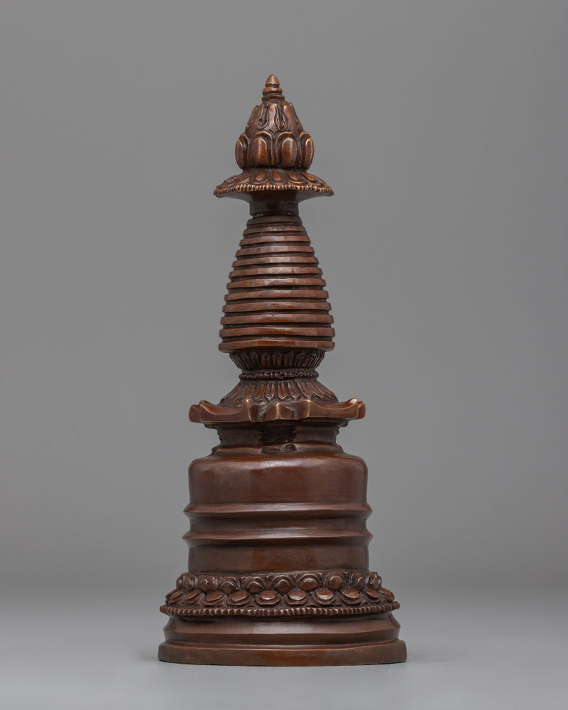 Sacred Copper Kadampa Stupa | Symbolic Sculpture for Spiritual Healing Spaces