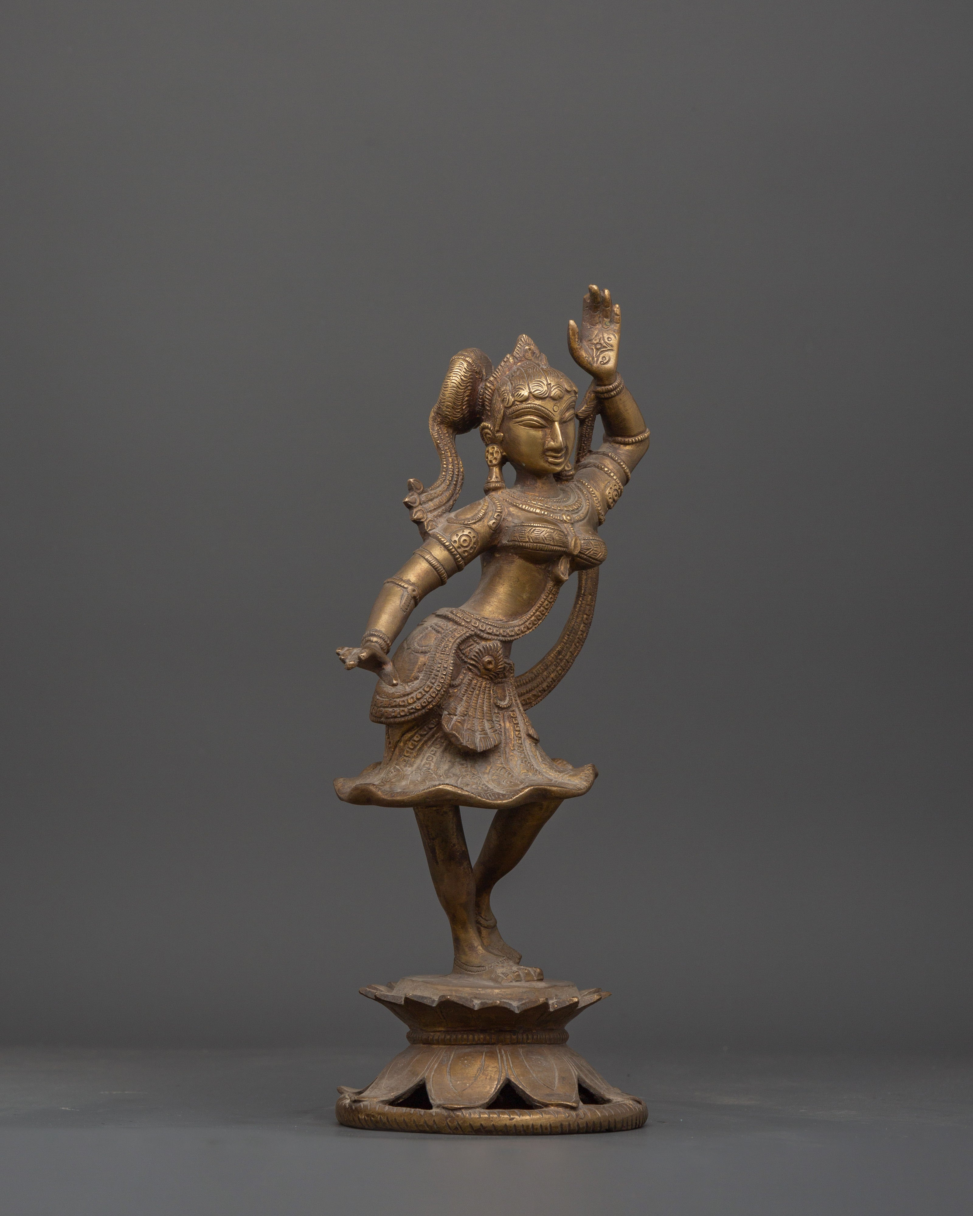 Dancing Tara Statue in Antique Finish | Buddhist Compassion Goddess Sculpture