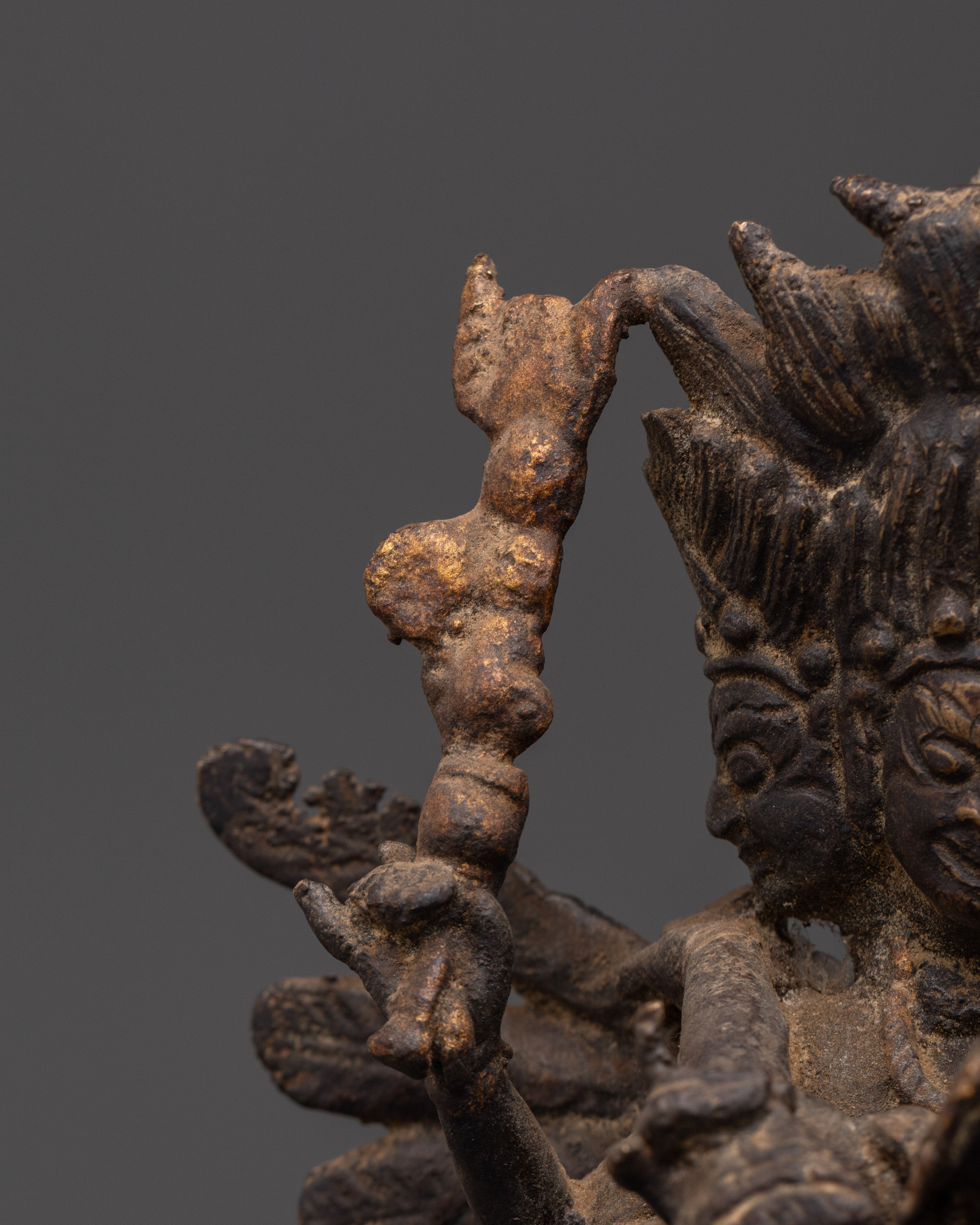 Handmade Hayagriva Yab-Yum Sculpture | Oxidized Copper Buddhist Statue