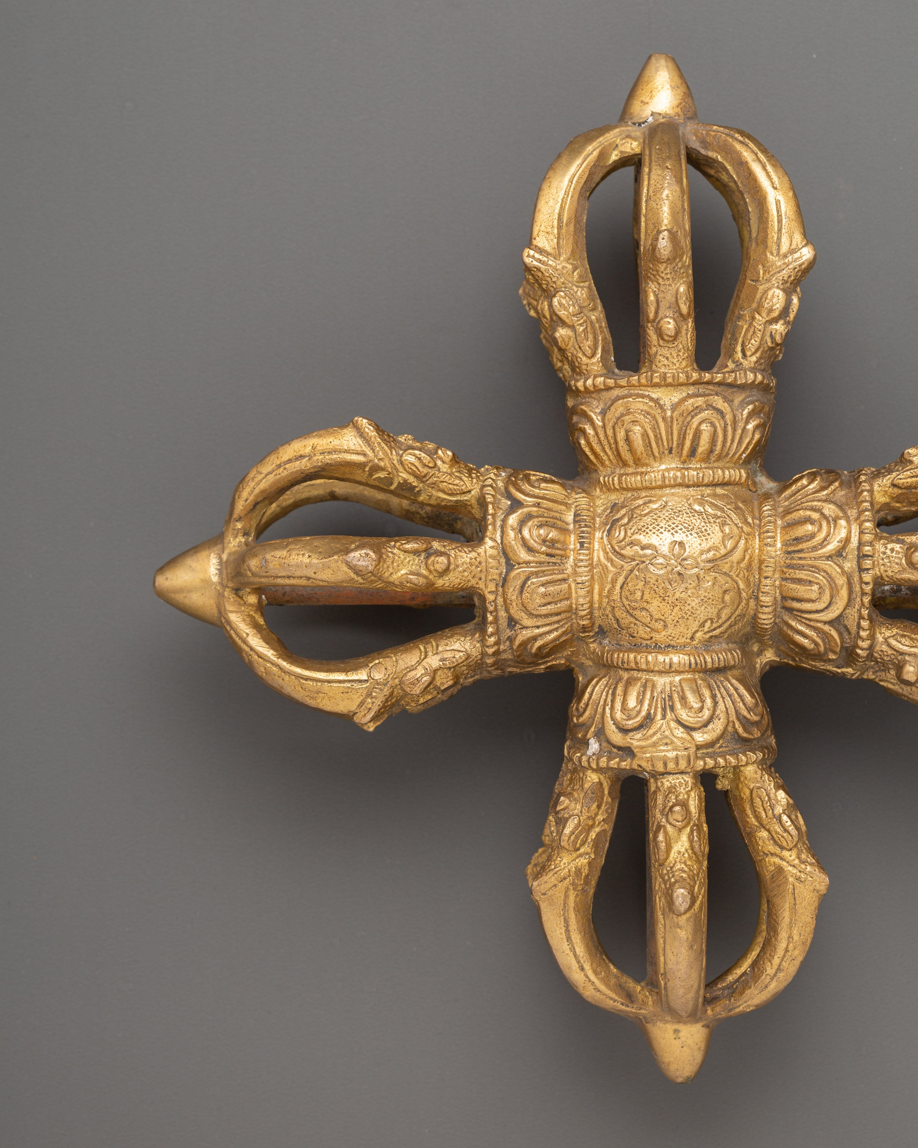 Brass Bishwo Vajra Double Dorje | Buddhist Altar Decor