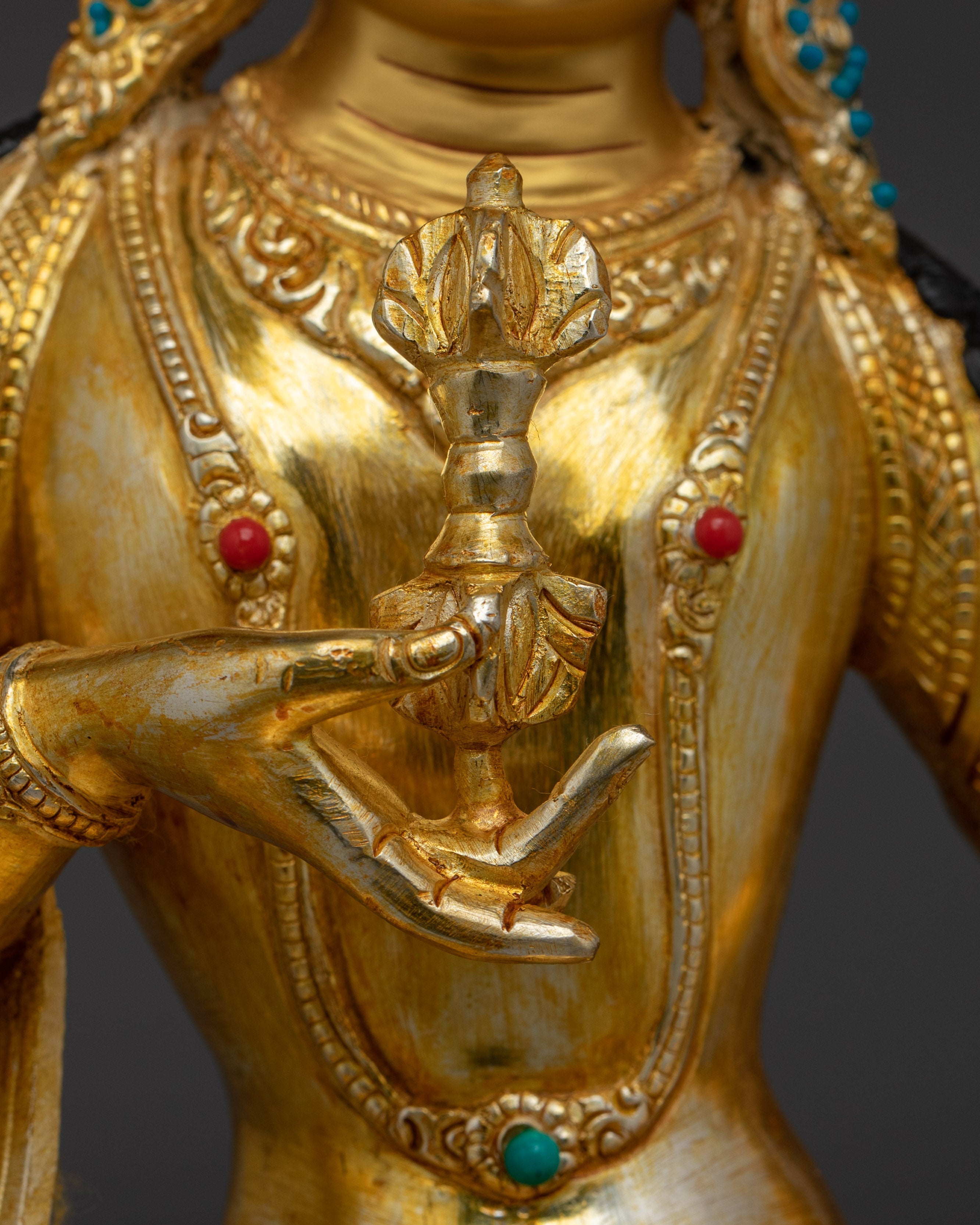 Golden Dorje Sempa Statue | Vajrasattva - Buddhist Purification Deity