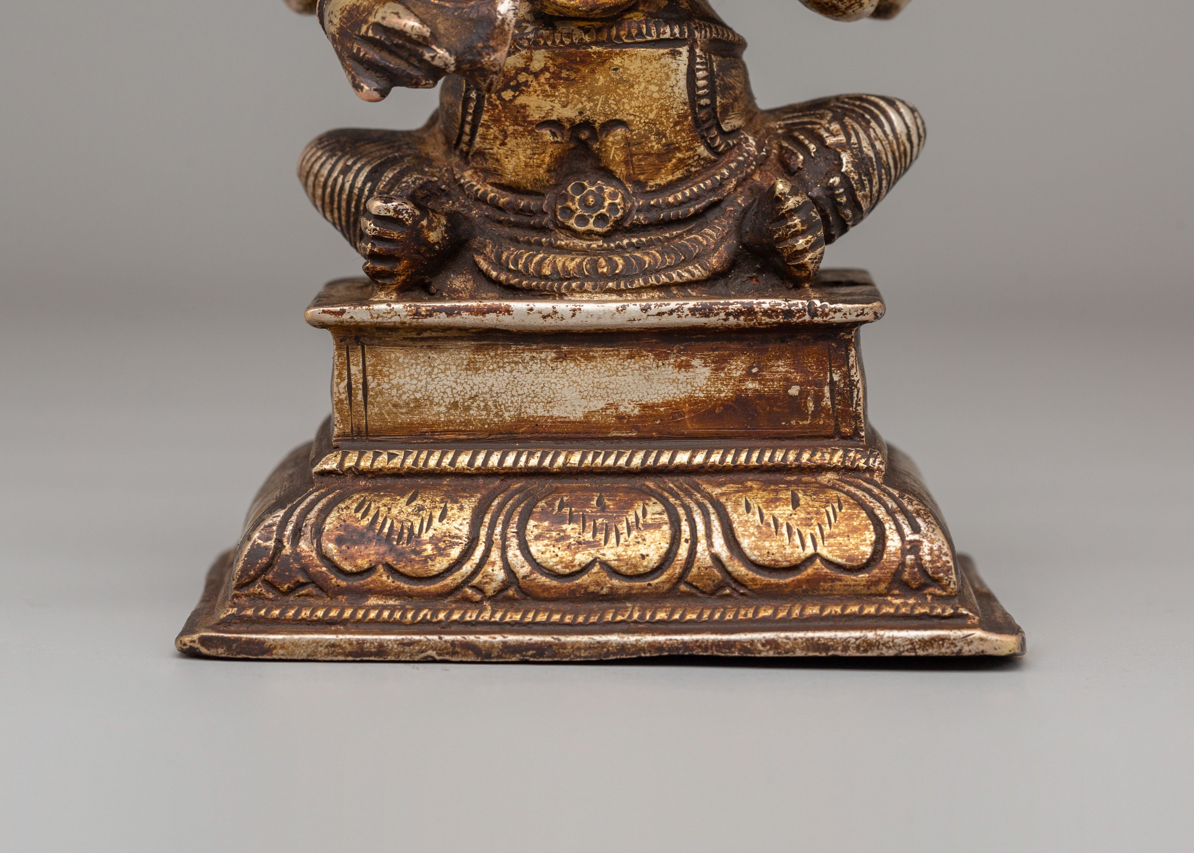 Ganesha Prosperity Statue | Antique Finishing, 24K Gold Plating, and Silver Plating