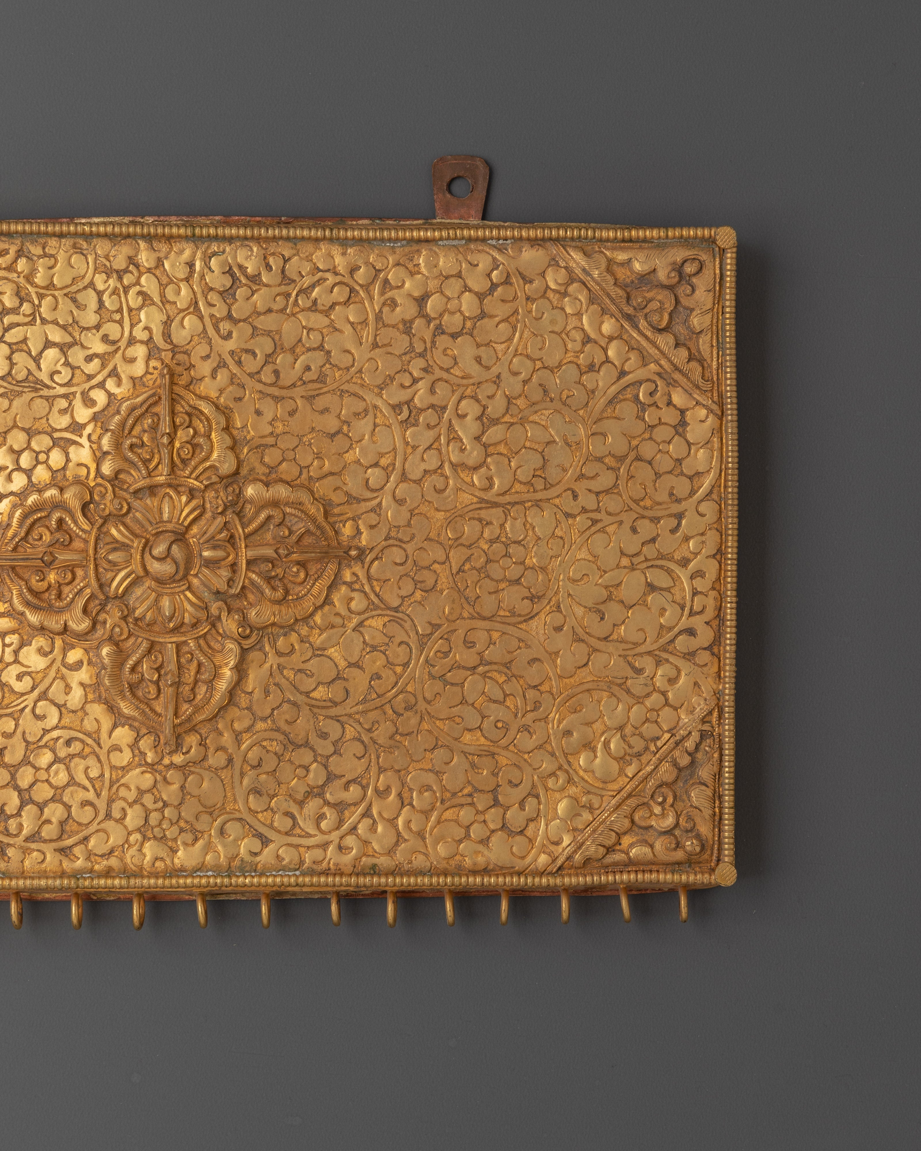 Bisho Vajra Wall Hanging | Gold Plated Copper Tibetan Art