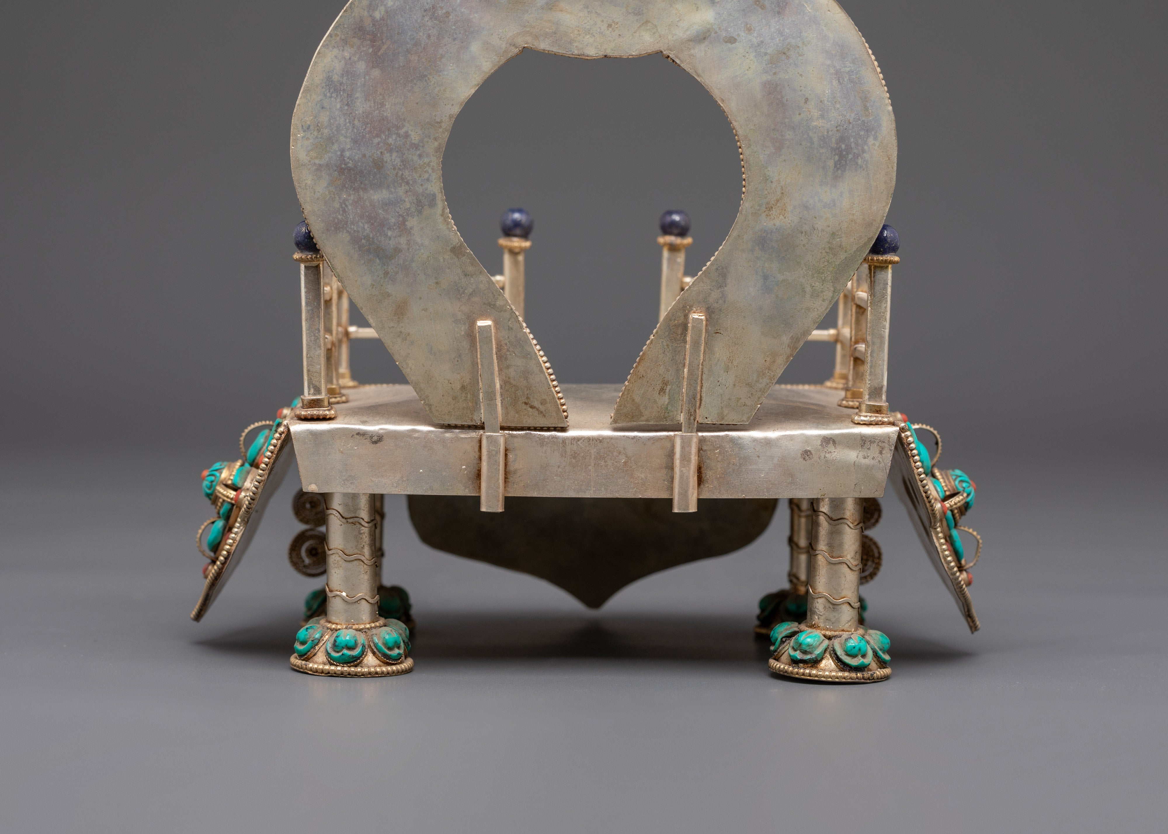 Traditional Buddhist Throne | Sacred Copper and Gold Plated Art Piece