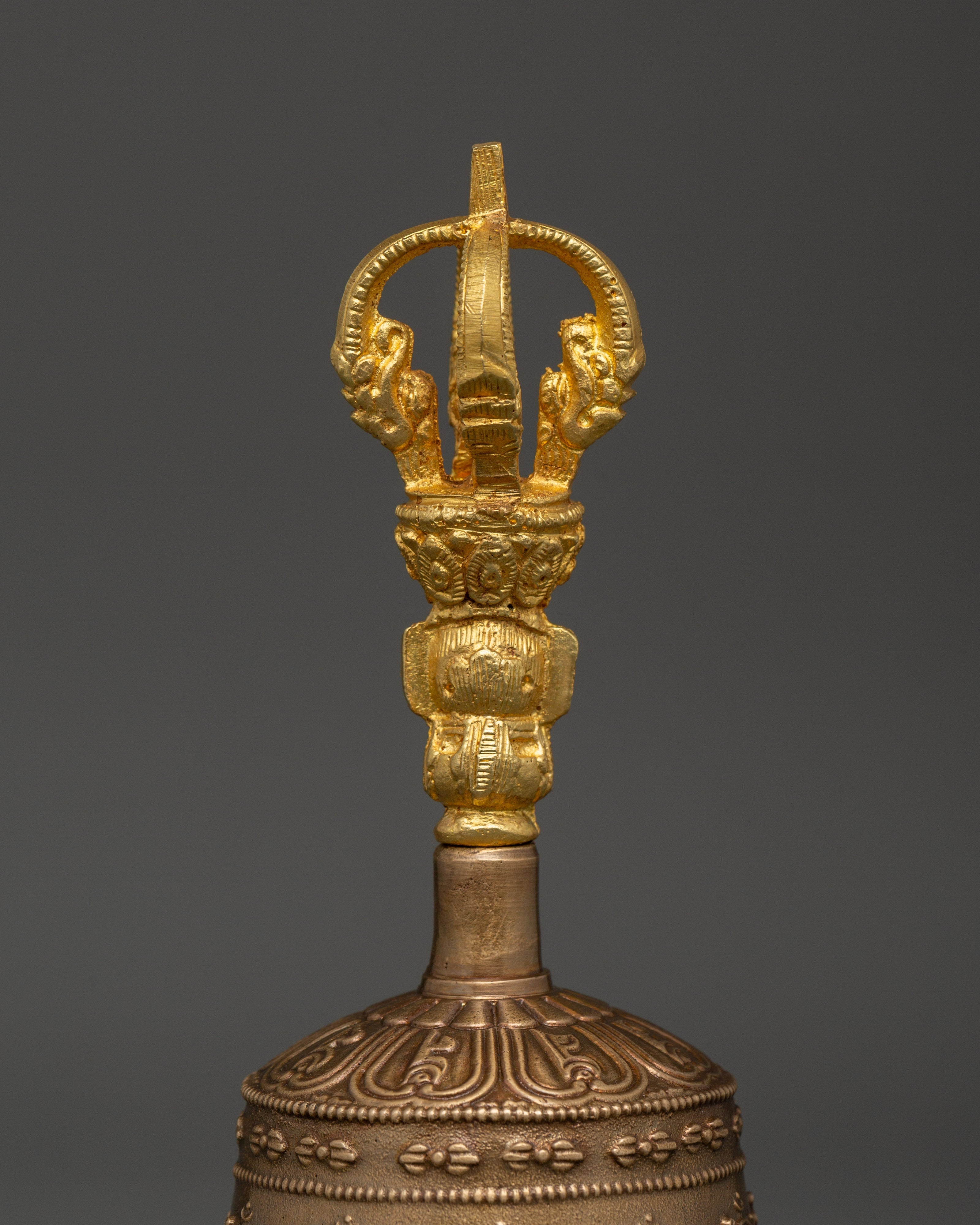 Tibetan Ritual Bell and Vajra | Brass and Bronze Buddhist Tools for Rituals