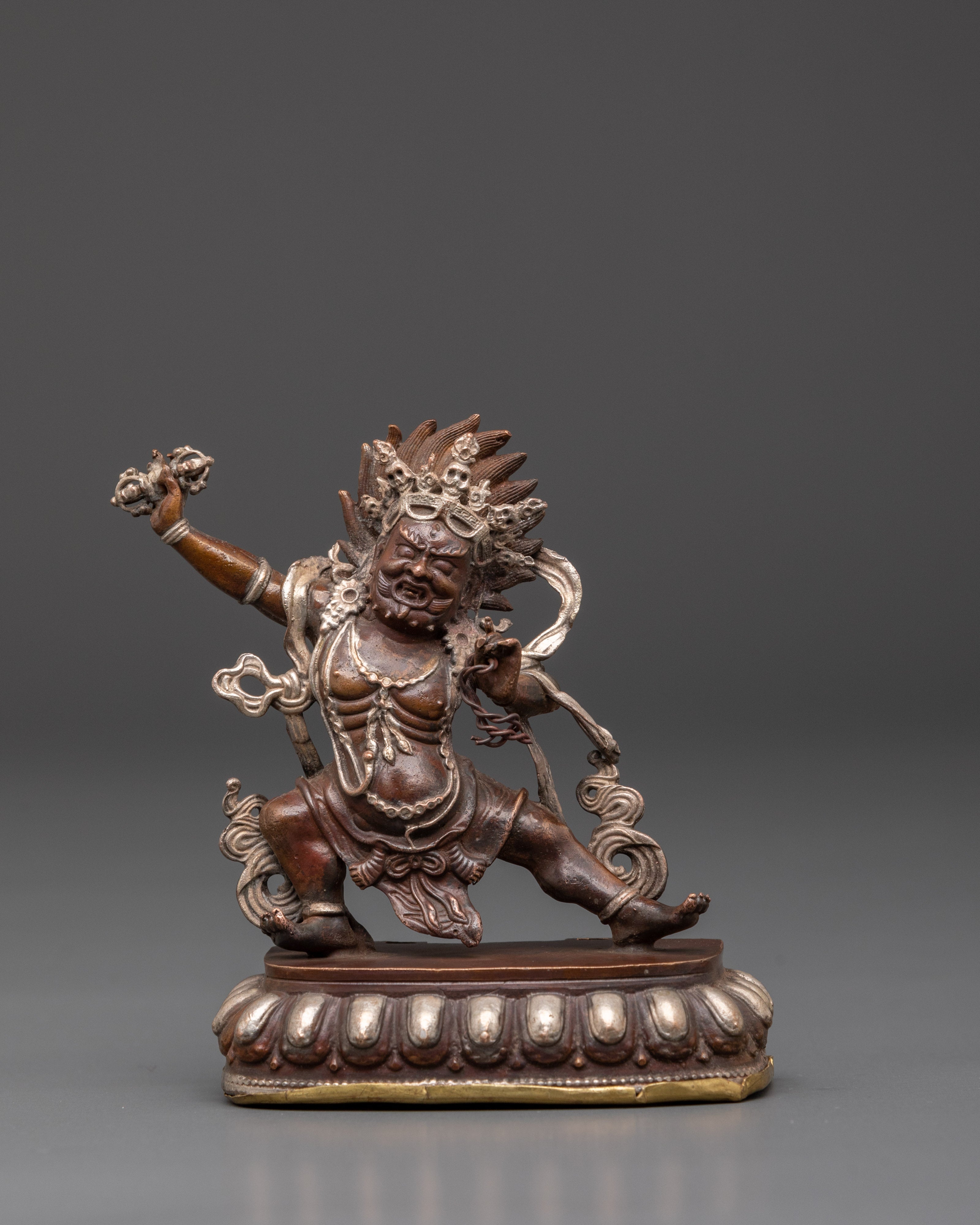 Vajrapani Copper Statue | Buddhist Protector Deity Sculpture