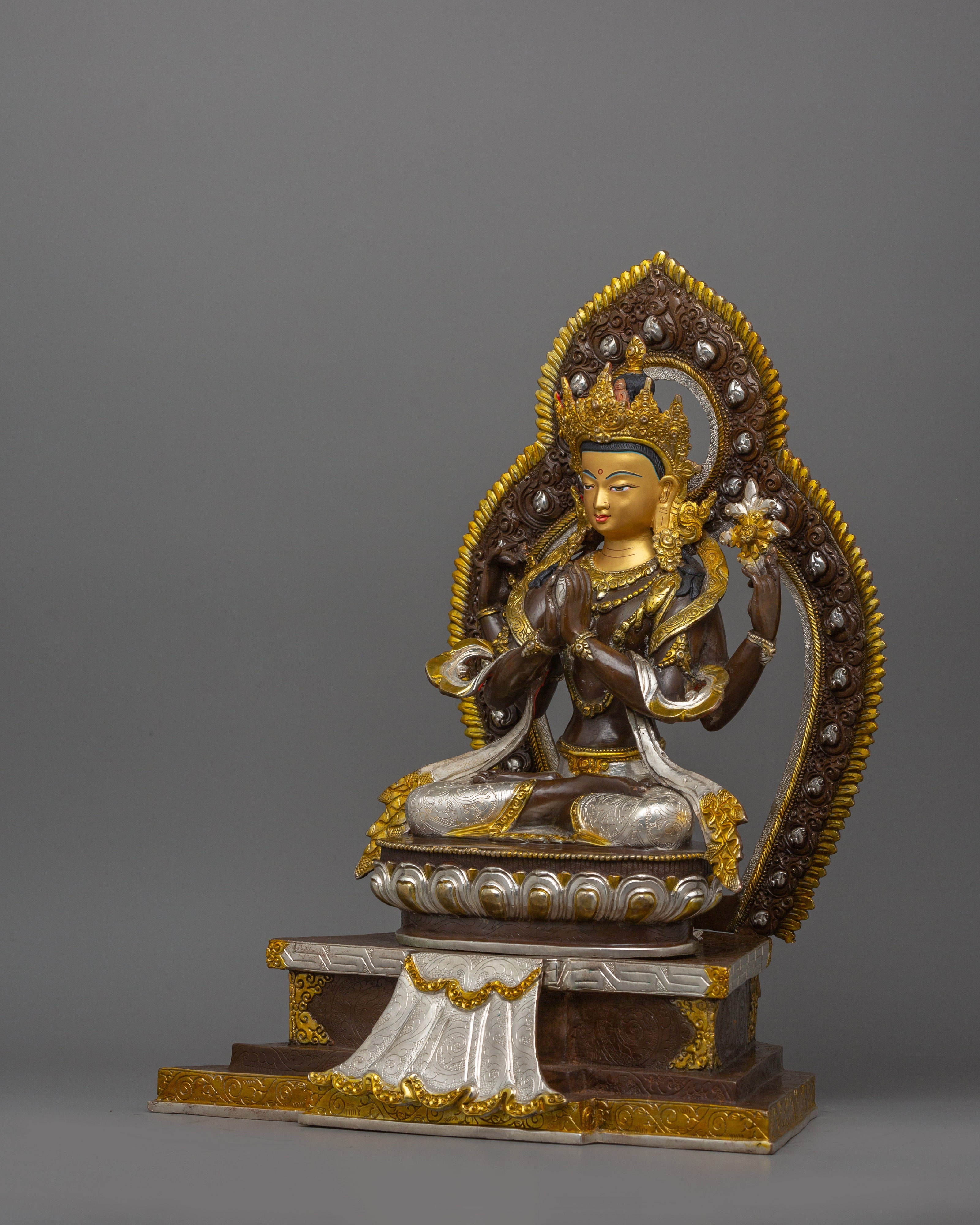 Chenrezig with Beautiful Halo Statue | The Bodhisattva of Infinite Compassion