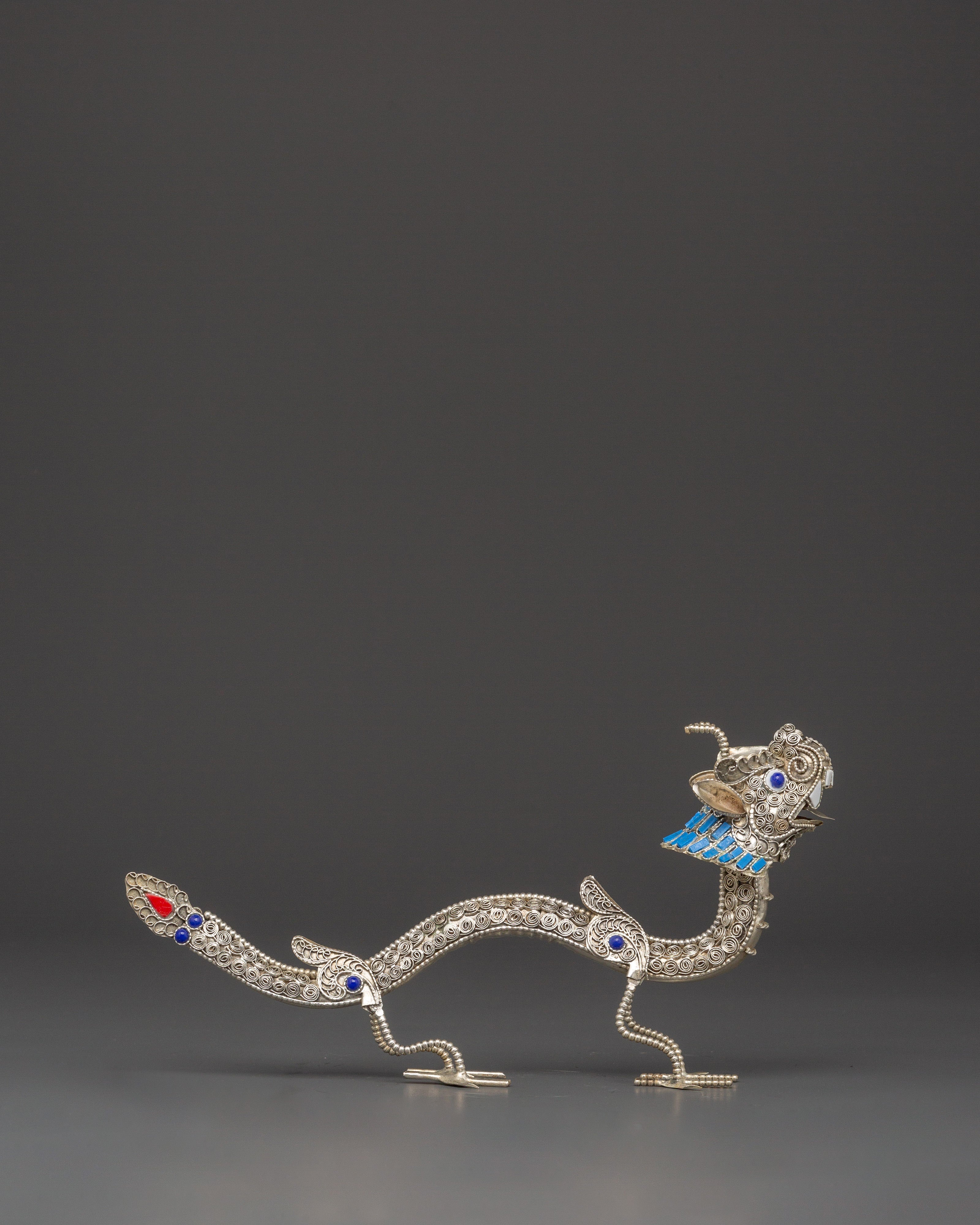 Tibetan Dragon Statue Set | Sacred Guardian Pair for Feng Shui or Spiritual Decor