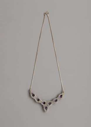 Sterling Silver Amethyst Necklace |  Perfect for Formal Styles