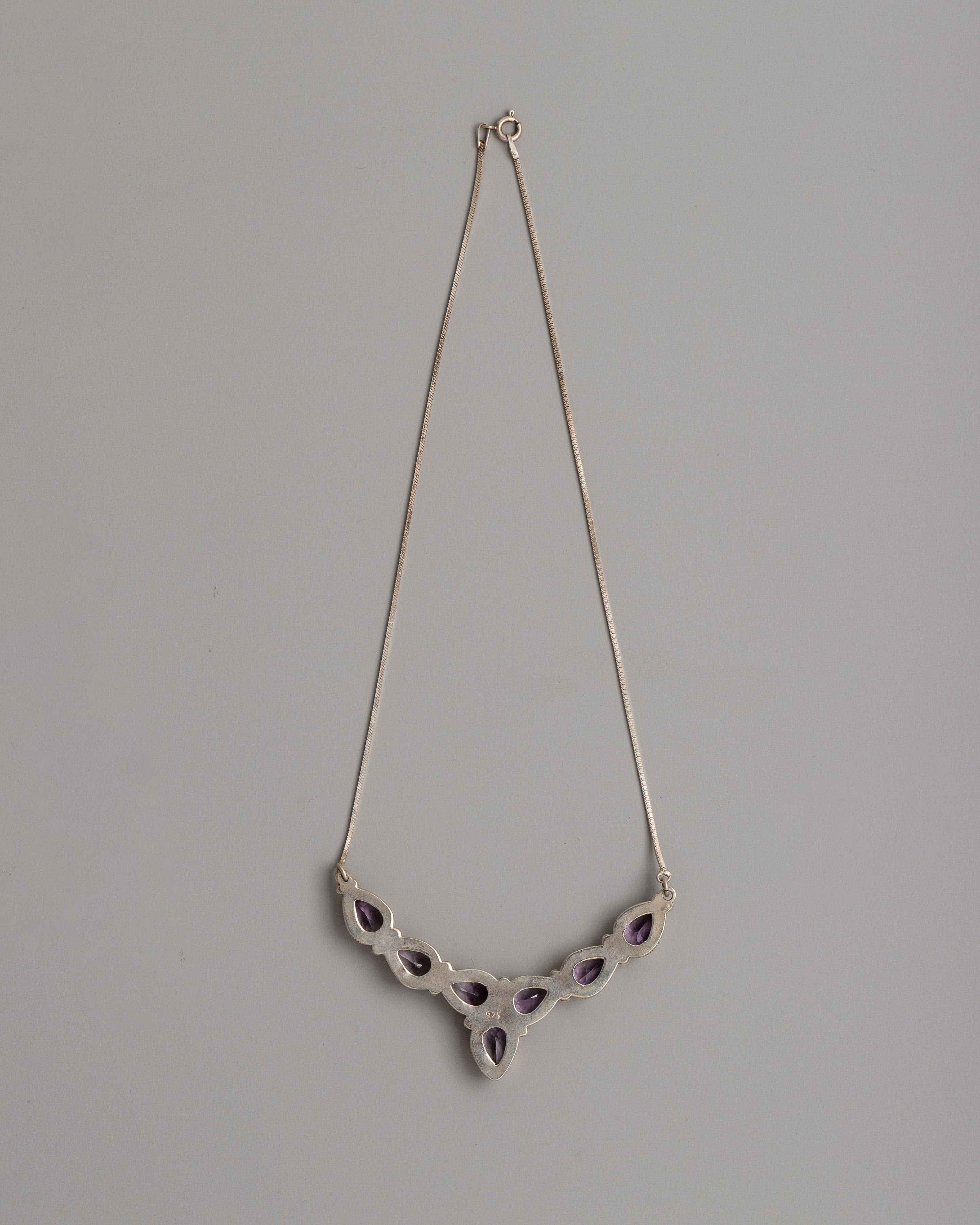 Sterling Silver Amethyst Necklace |  Perfect for Formal Styles