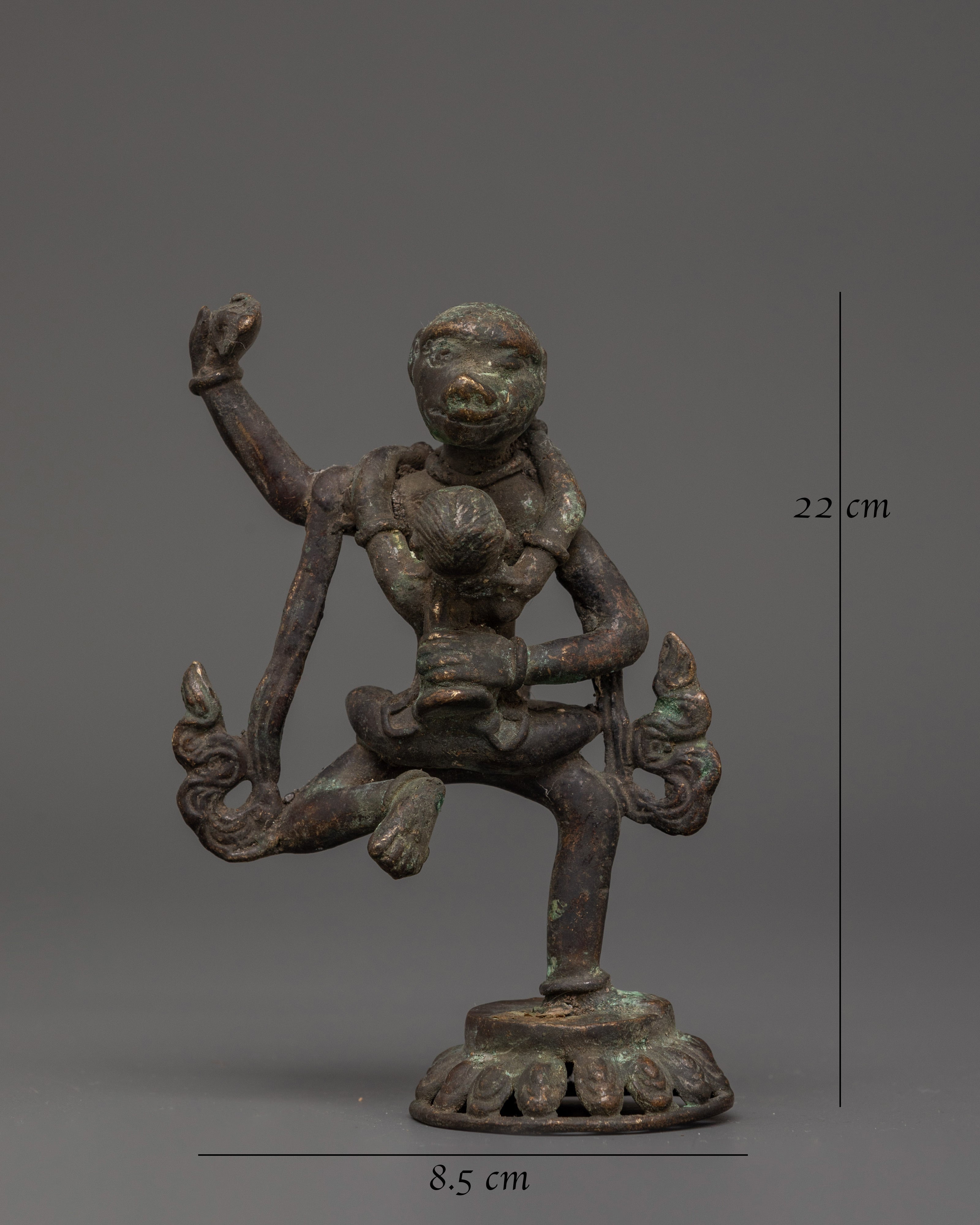 Antique Brass Narasimha Statue | Handcrafted Hindu God Sculpture
