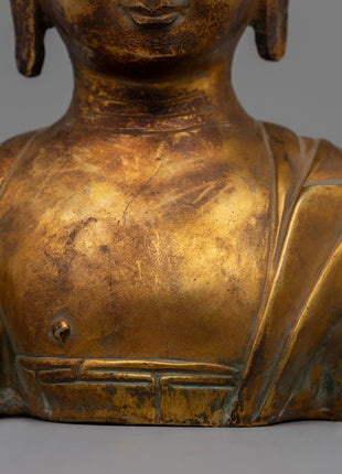 Handcrafted Buddha Head Figurine | Traditional Copper Art for Mindfulness and Harmony