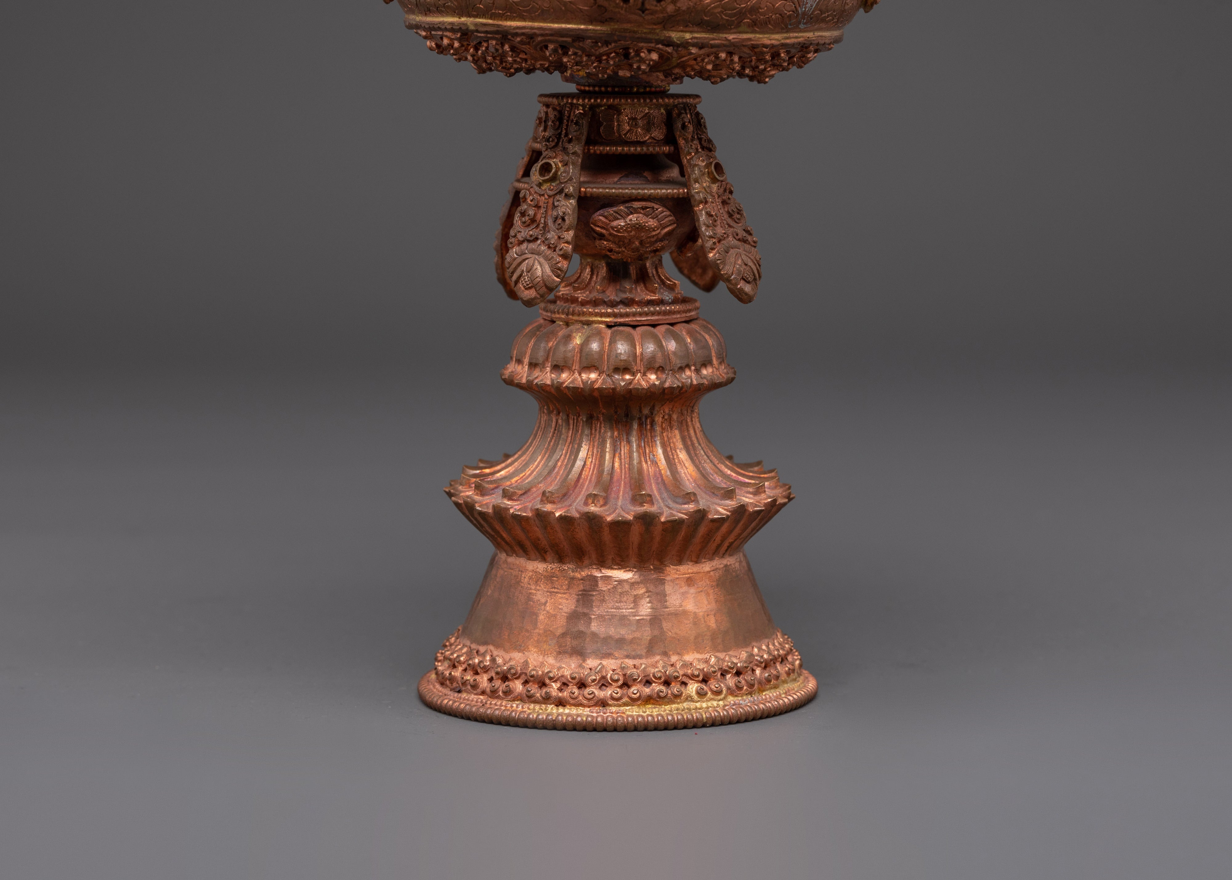 Copper Carved Butter Lamp | Buddhist Shrine and Meditation