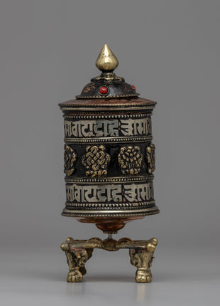 Tibetan Buddhist Prayer Wheel with Copper & Brass Body 