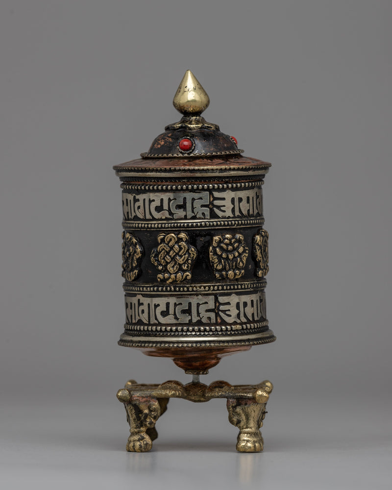 Tibetan Buddhist Prayer Wheel with Copper & Brass Body 