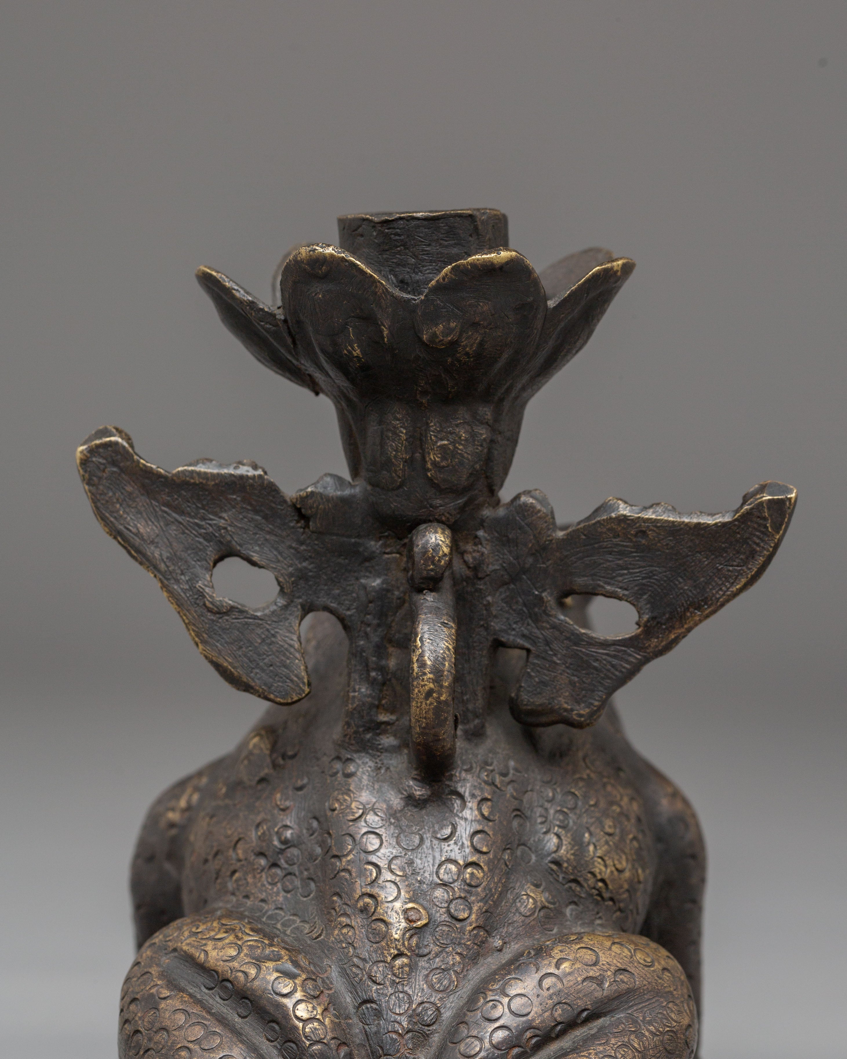 Handmade Bronze Candle Holder | Frog Candle Holder