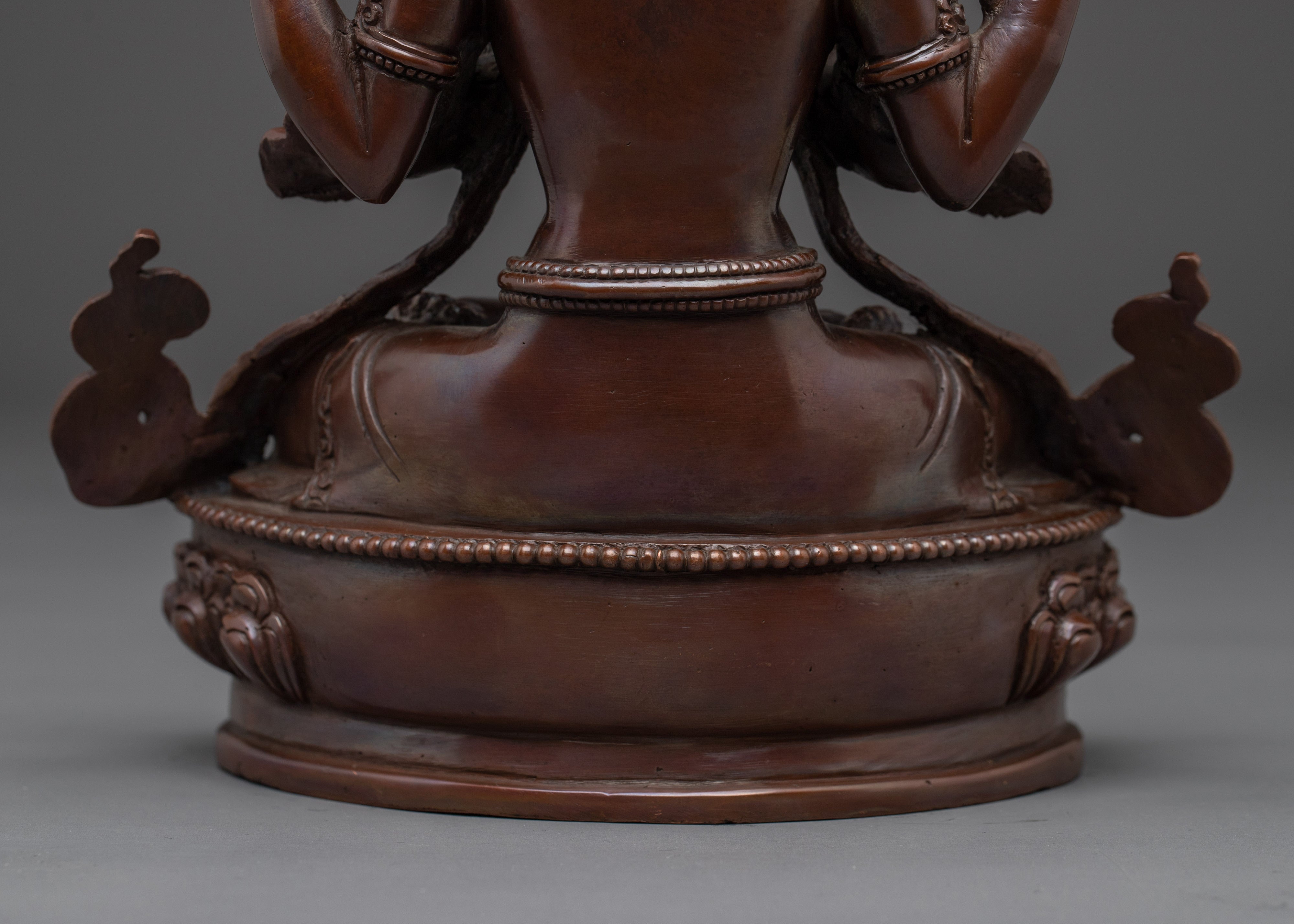 Chenrezig Oxidized Copper Artwork | Meditation and Spiritual Decor